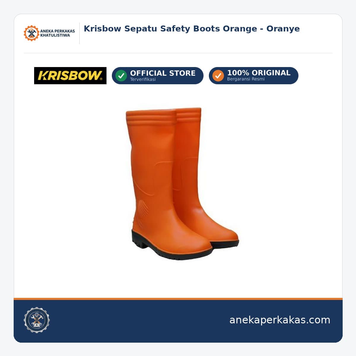 Krisbow Sepatu Safety Boots Orange - Oranye
