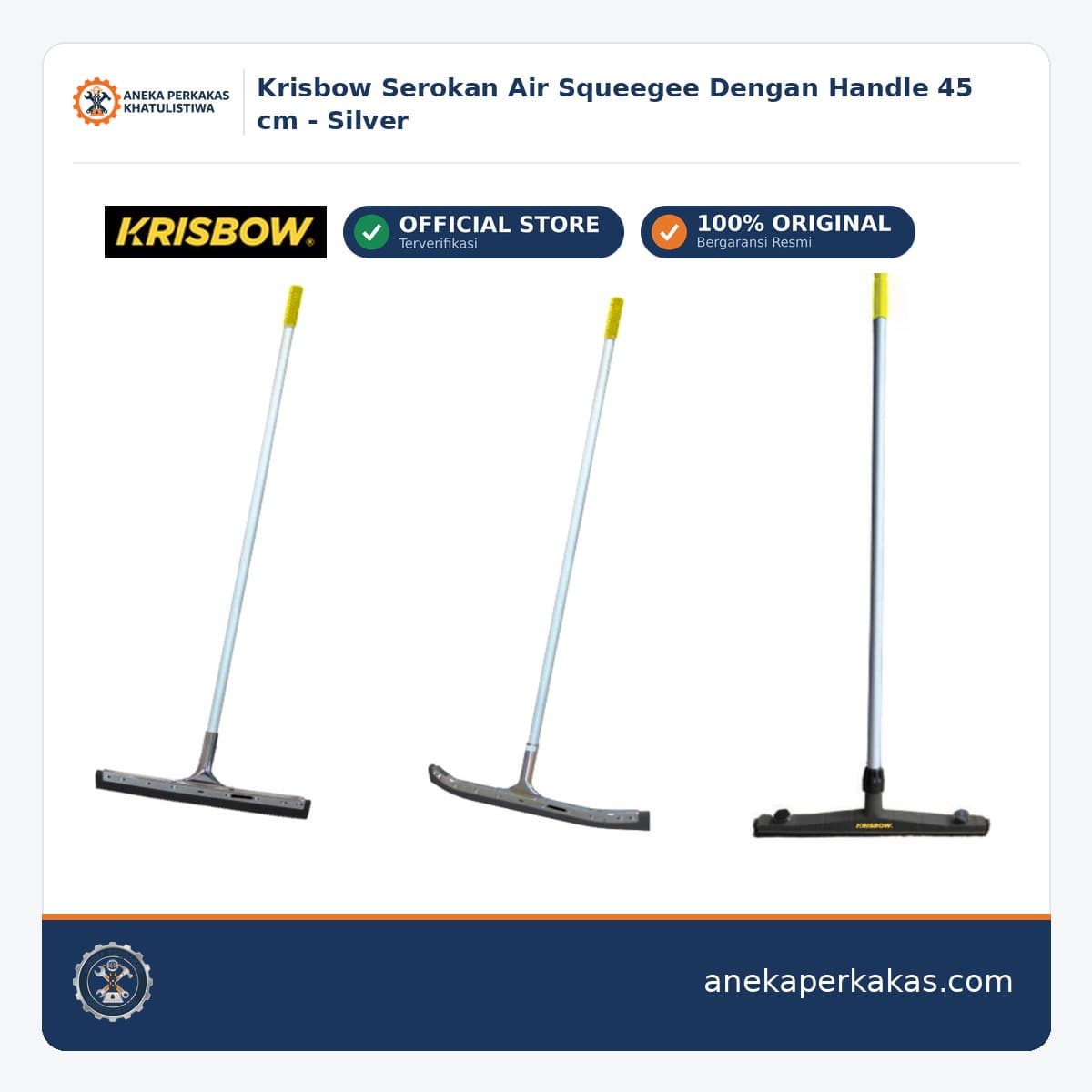 Krisbow Serokan Air Squeegee Dengan Handle 45 cm - Silver