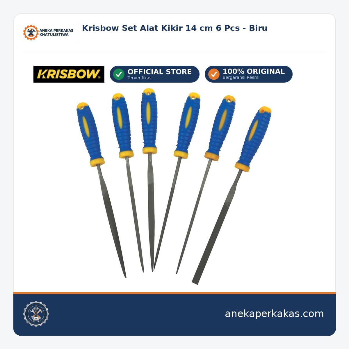 Krisbow Set Alat Kikir 14 cm 6 Pcs - Biru