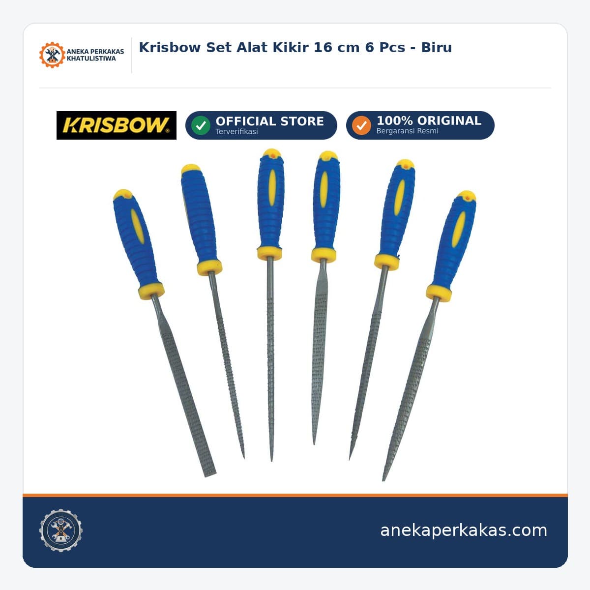 Krisbow Set Alat Kikir 16 cm 6 Pcs - Biru