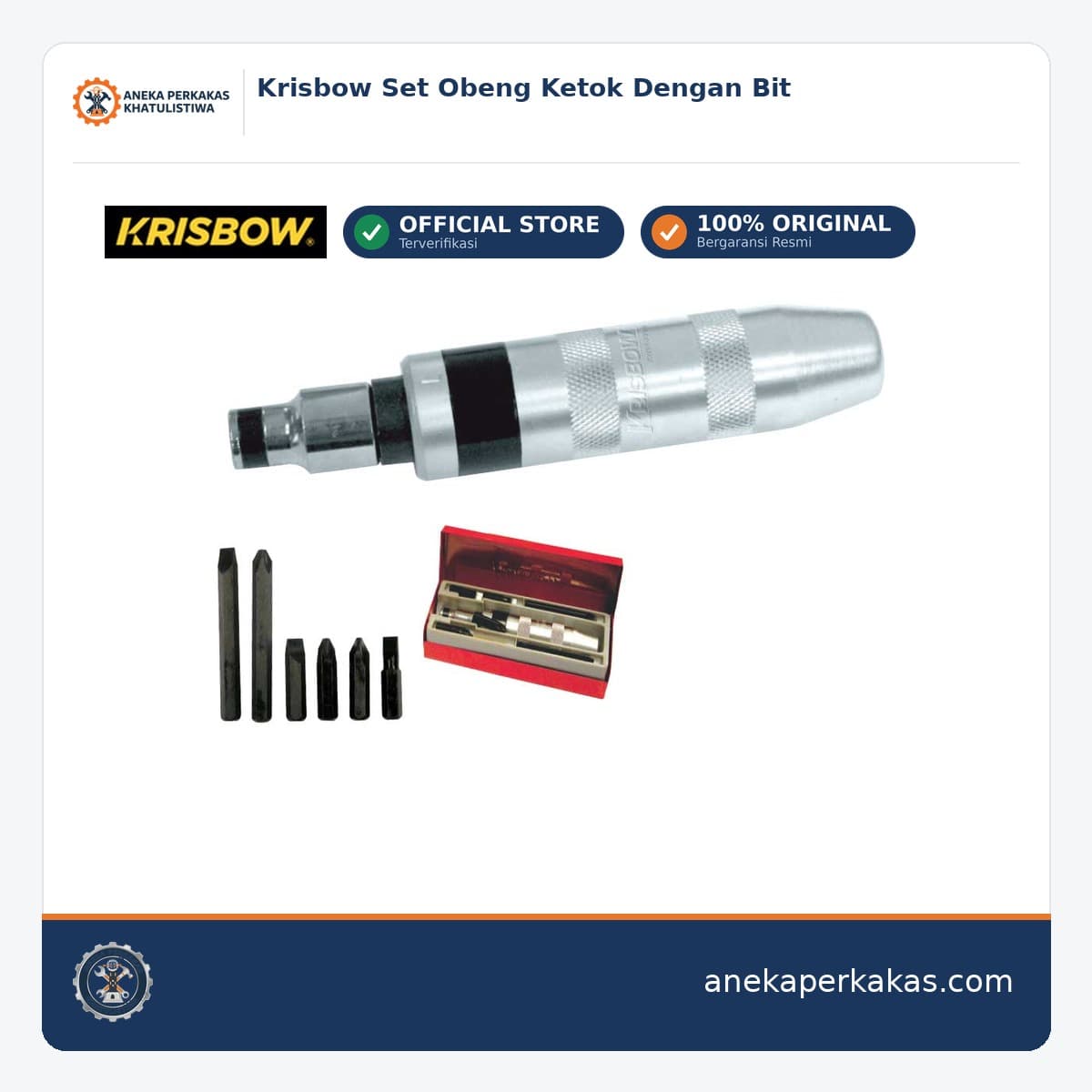 Krisbow Set Obeng Ketok Dengan Bit