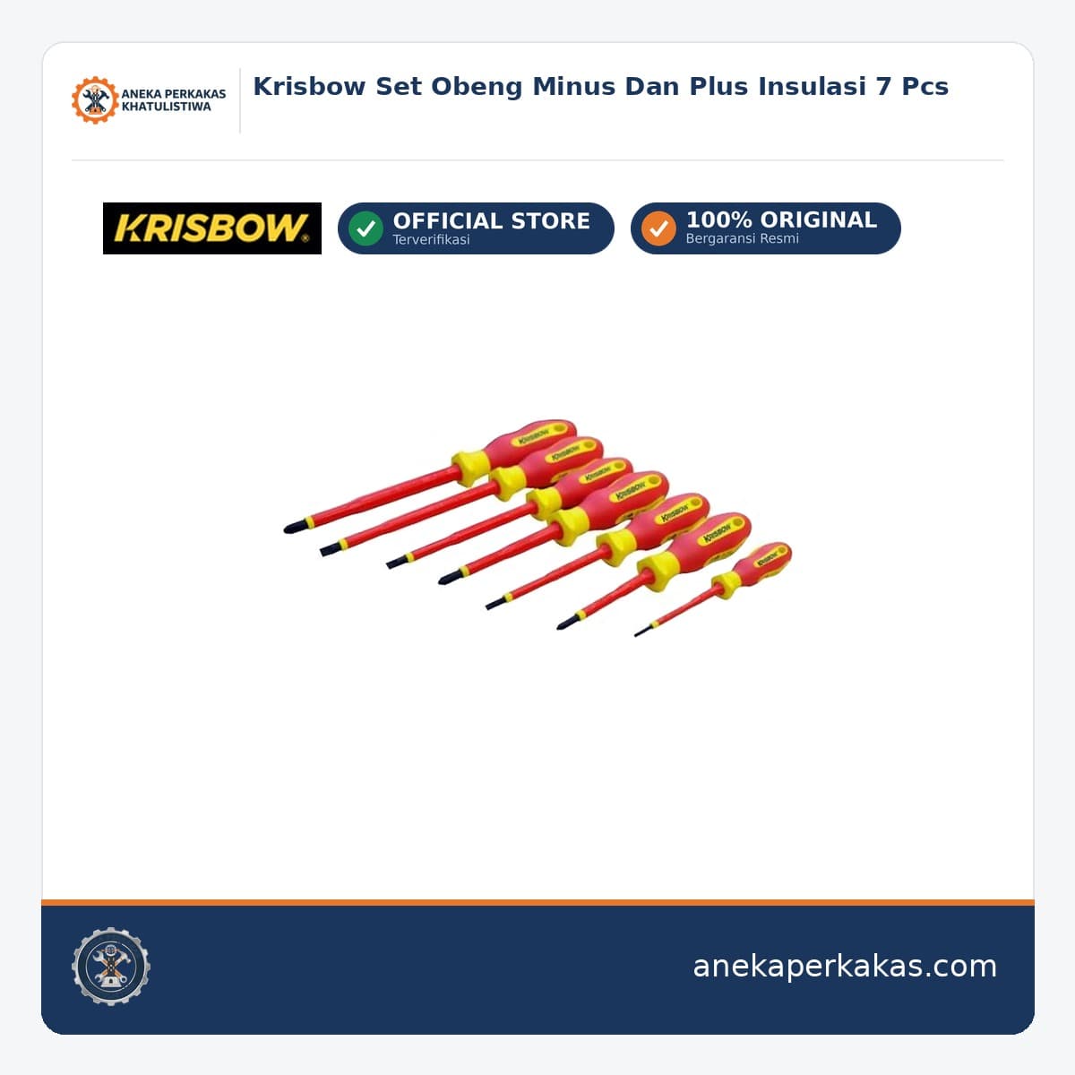 Krisbow Set Obeng Minus Dan Plus Insulasi 7 Pcs