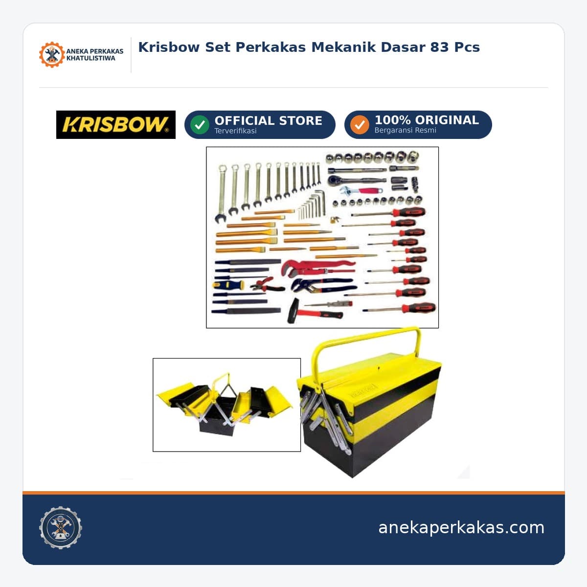 Krisbow Set Perkakas Mekanik Dasar 83 Pcs