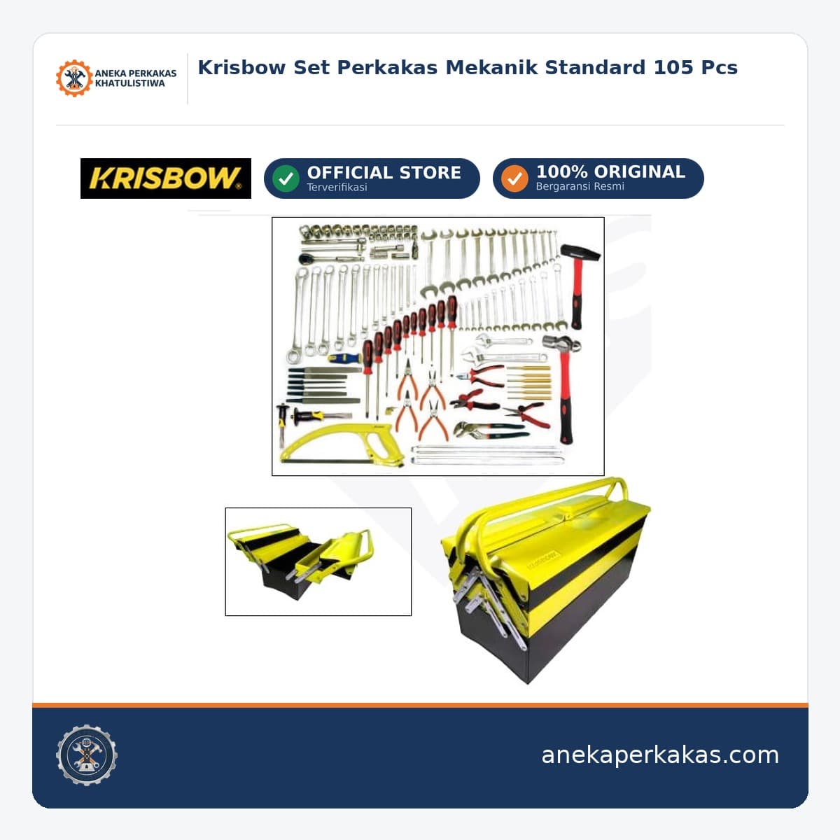 Krisbow Set Perkakas Mekanik Standard 105 Pcs
