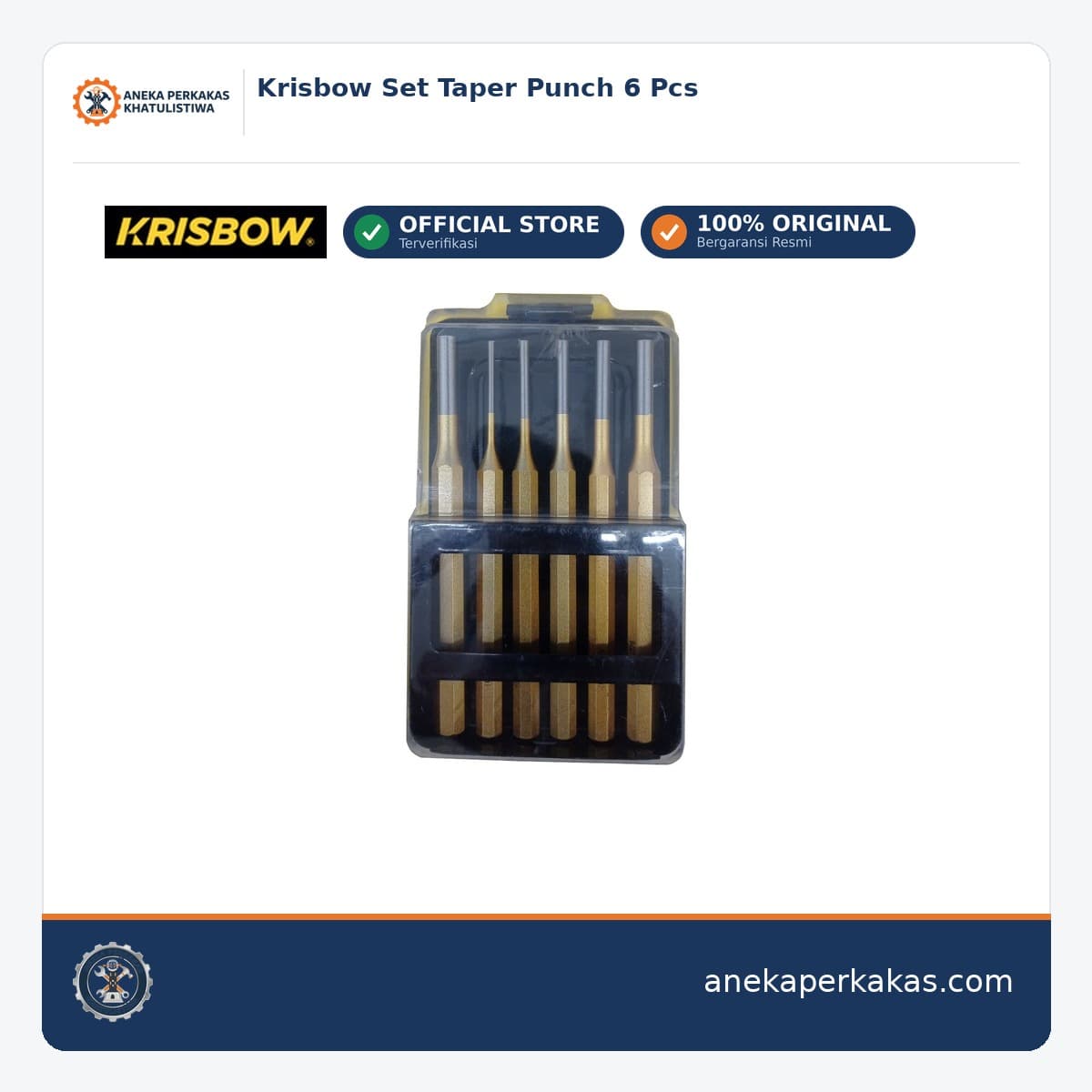 Krisbow Set Taper Punch 6 Pcs