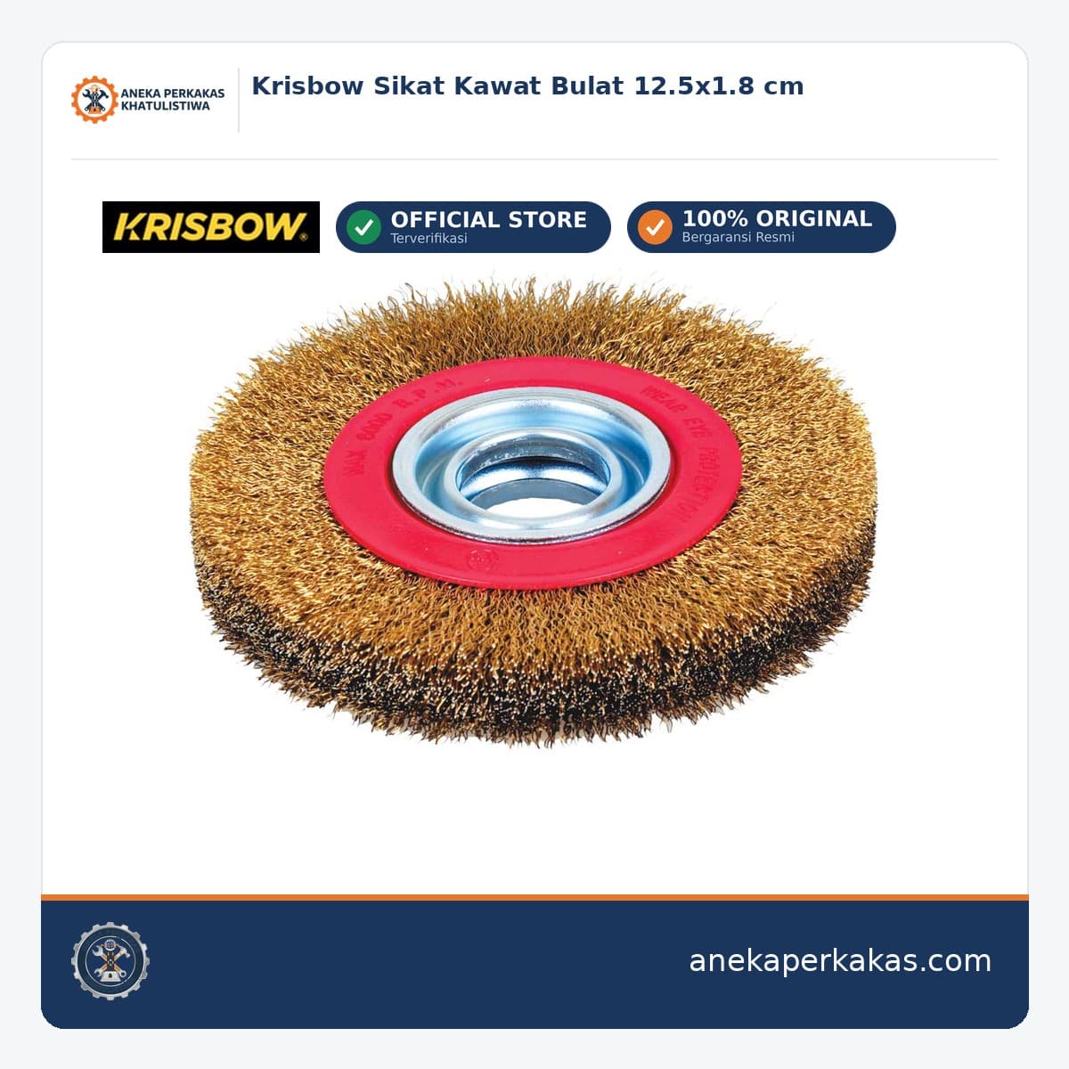 Krisbow Sikat Kawat Bulat 12.5x1.8 cm