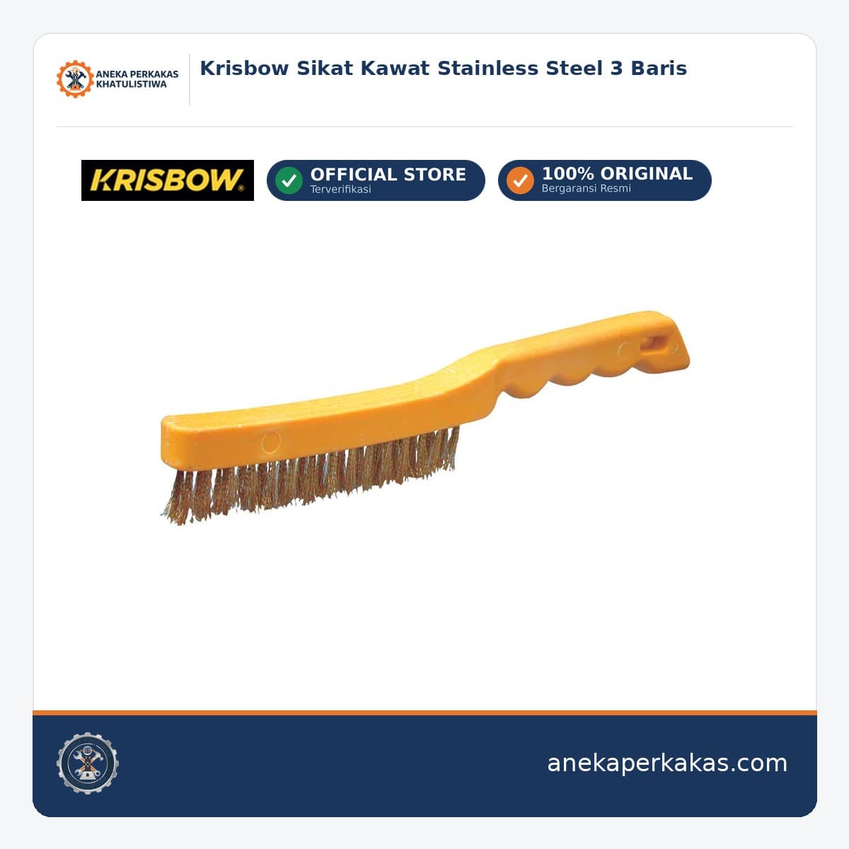 Krisbow Sikat Kawat Stainless Steel 3 Baris