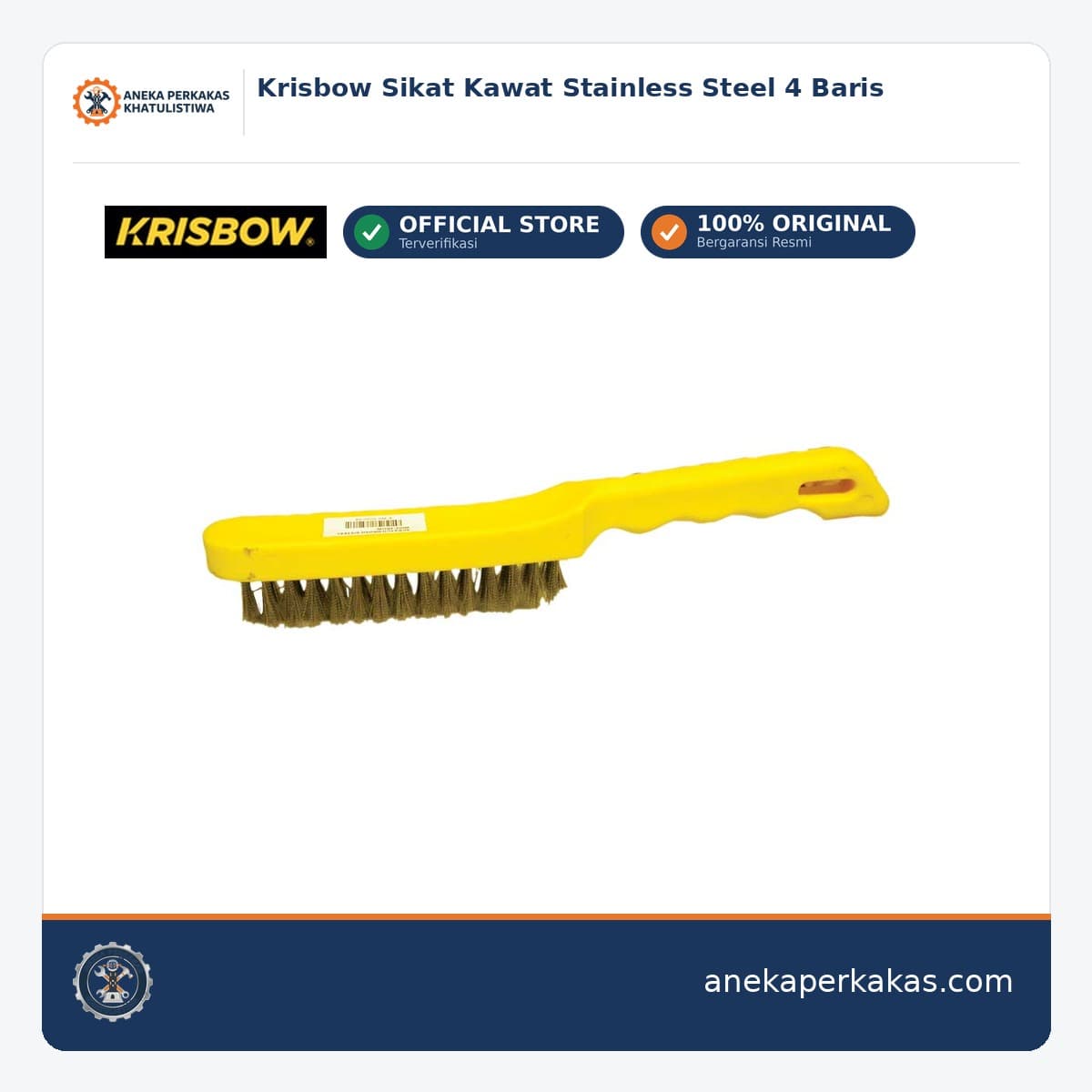 Krisbow Sikat Kawat Stainless Steel 4 Baris