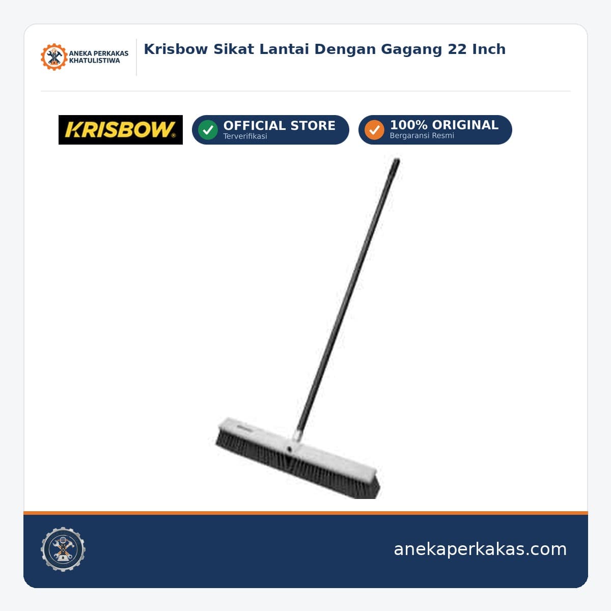 Krisbow Sikat Lantai Dengan Gagang 22 Inch
