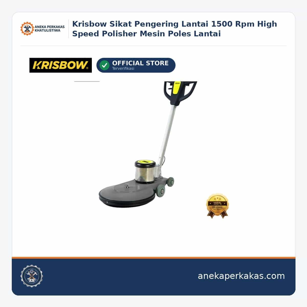 Krisbow Sikat Pengering Lantai 1500 Rpm High Speed Polisher Mesin Poles Lantai β Peralatan Kebersihan
