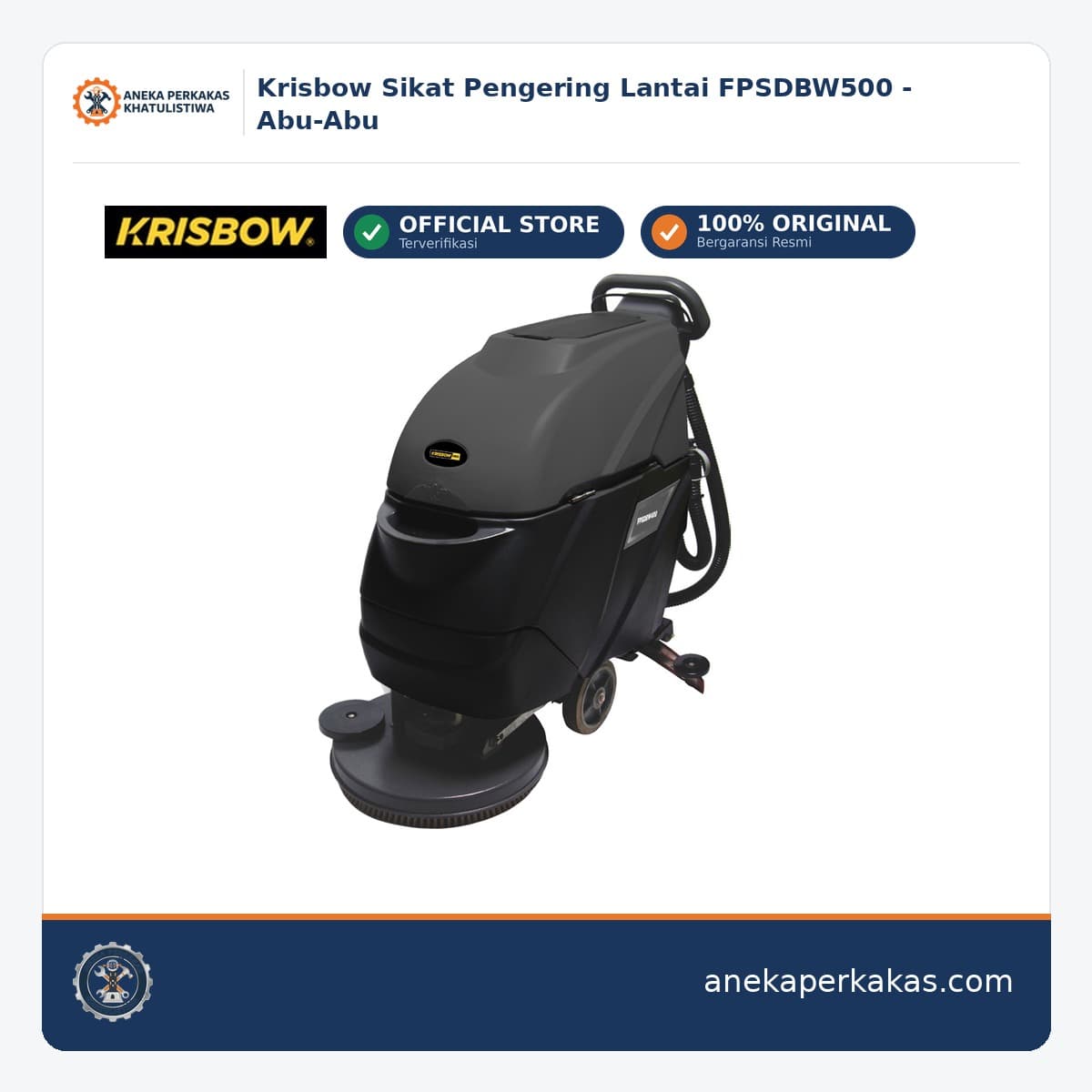 Krisbow Sikat Pengering Lantai FPSDBW500 - Abu-Abu