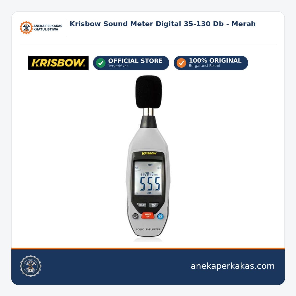 Krisbow Sound Meter Digital 35-130 Db - Merah