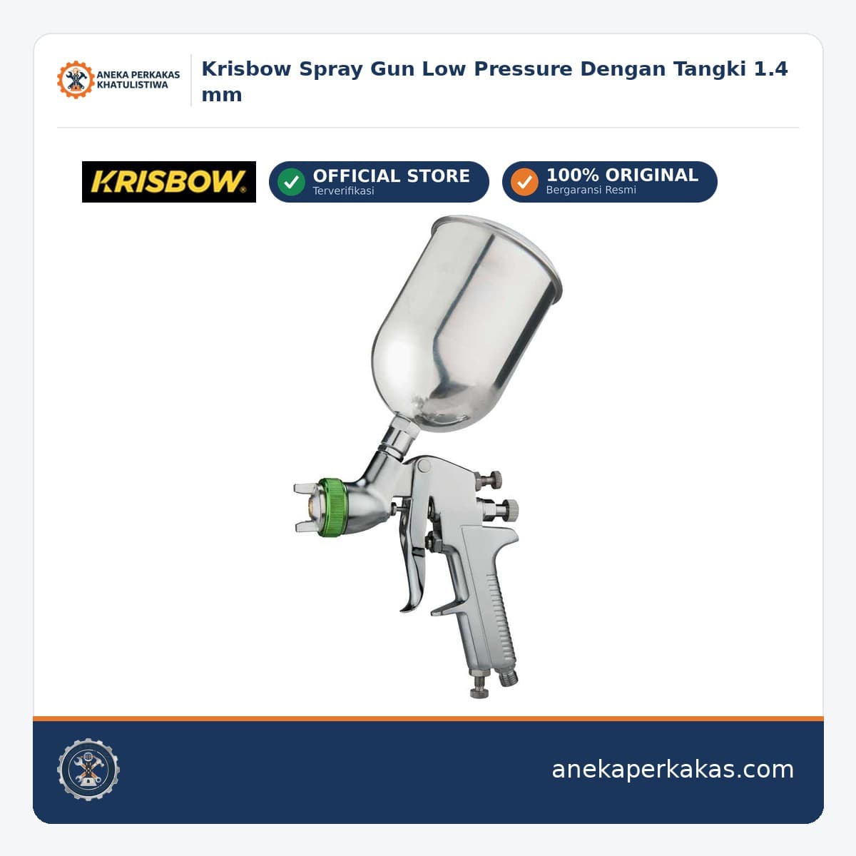 Krisbow Spray Gun Low Pressure Dengan Tangki 1.4 mm