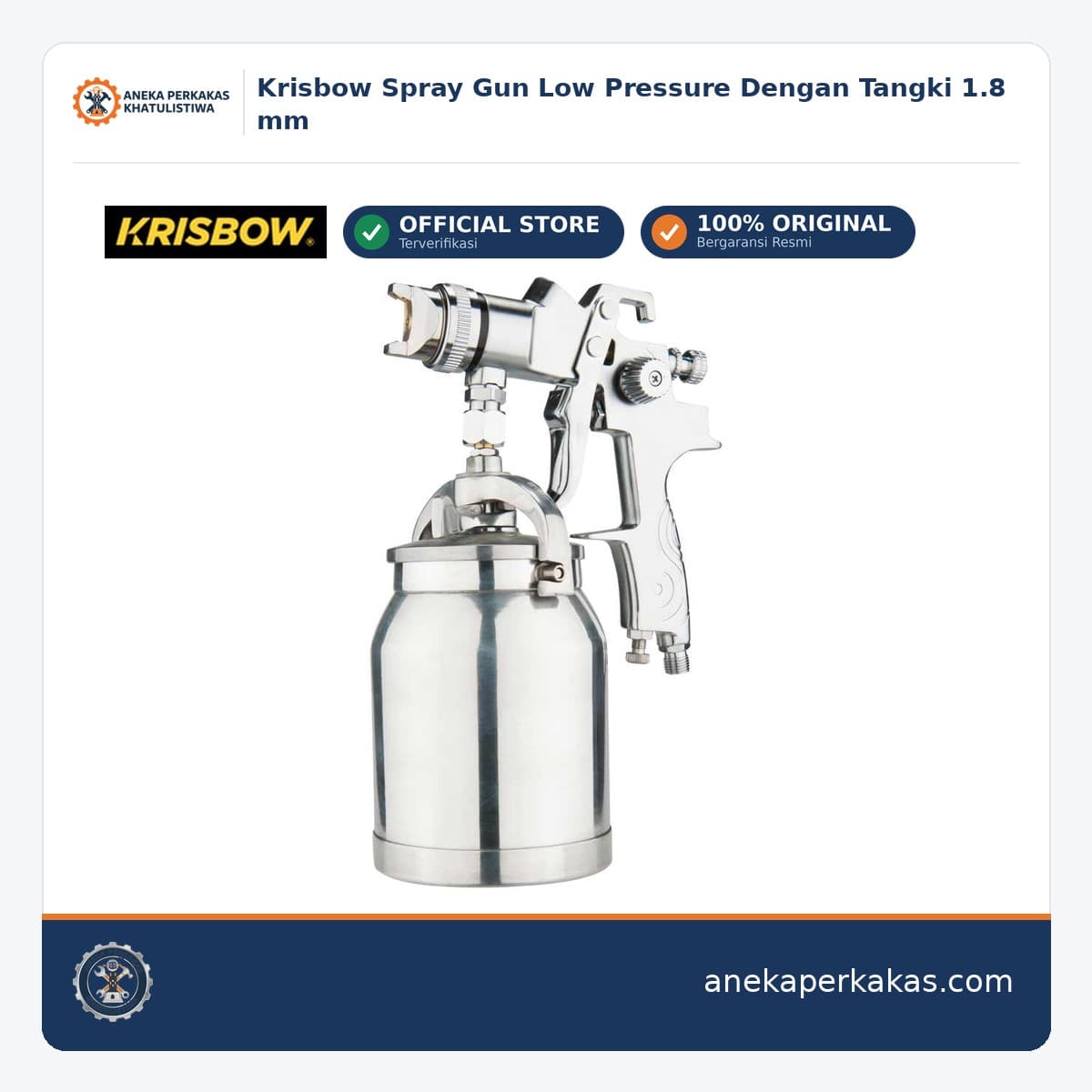 Krisbow Spray Gun Low Pressure Dengan Tangki 1.8 mm