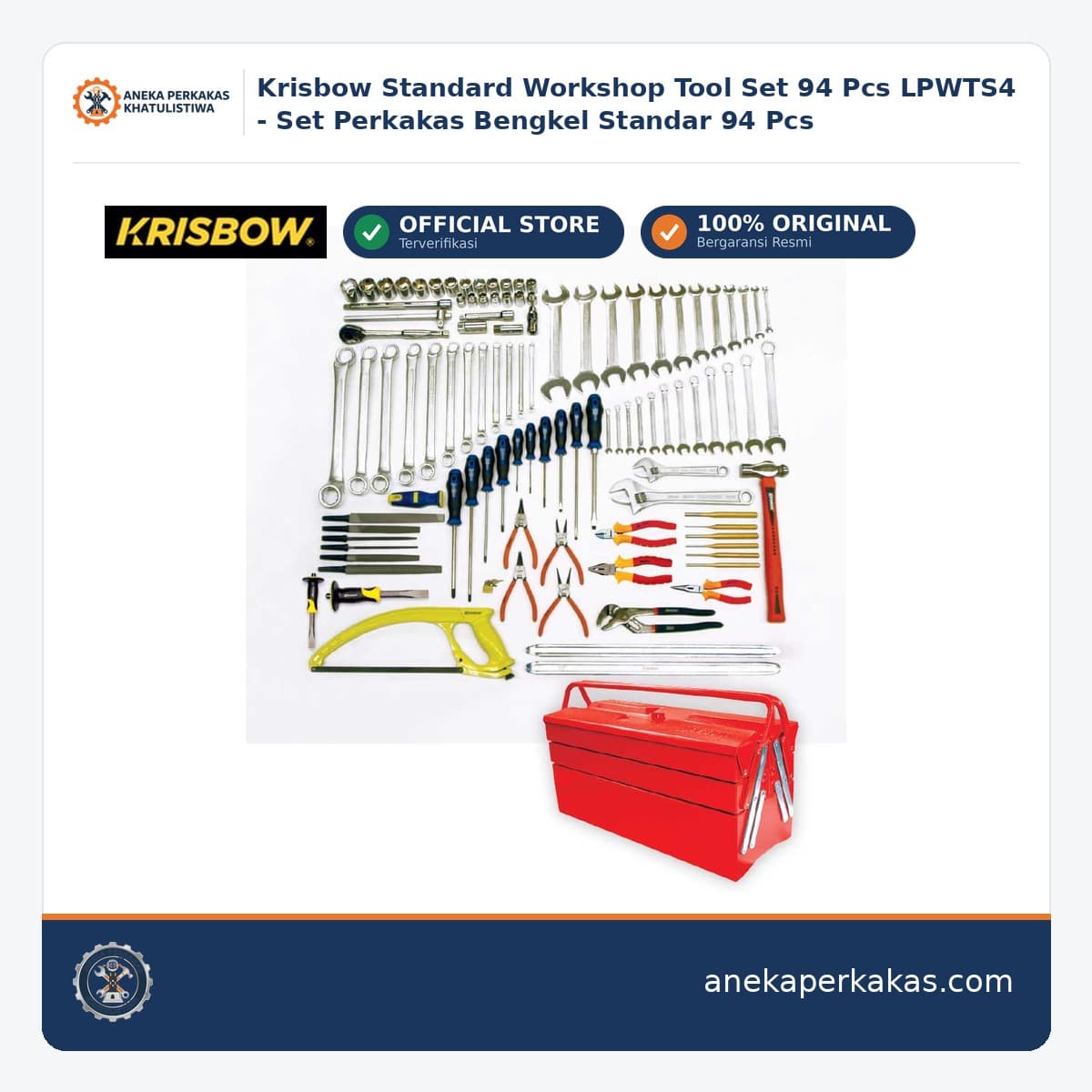Krisbow Standard Workshop Tool Set 94 Pcs LPWTS4 - Set Perkakas Bengkel Standar 94 Pcs