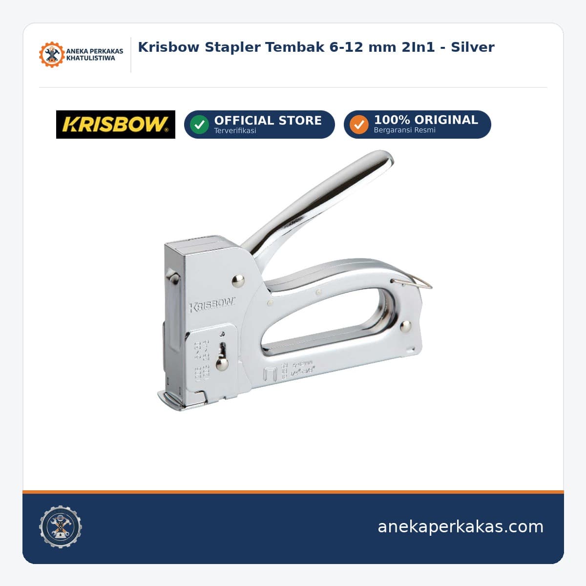 Krisbow Stapler Tembak 6-12 mm 2In1 - Silver
