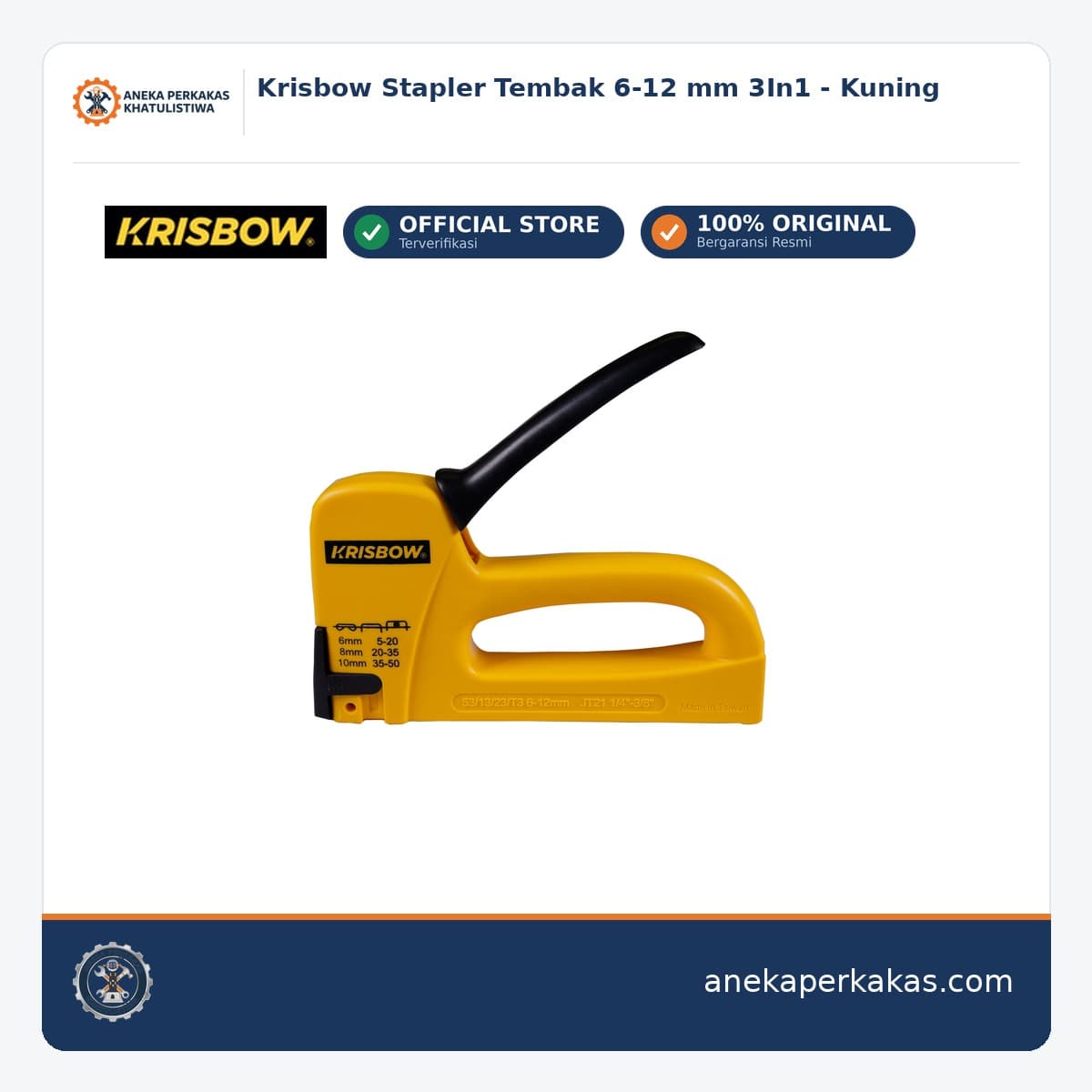 Krisbow Stapler Tembak 6-12 mm 3In1 - Kuning