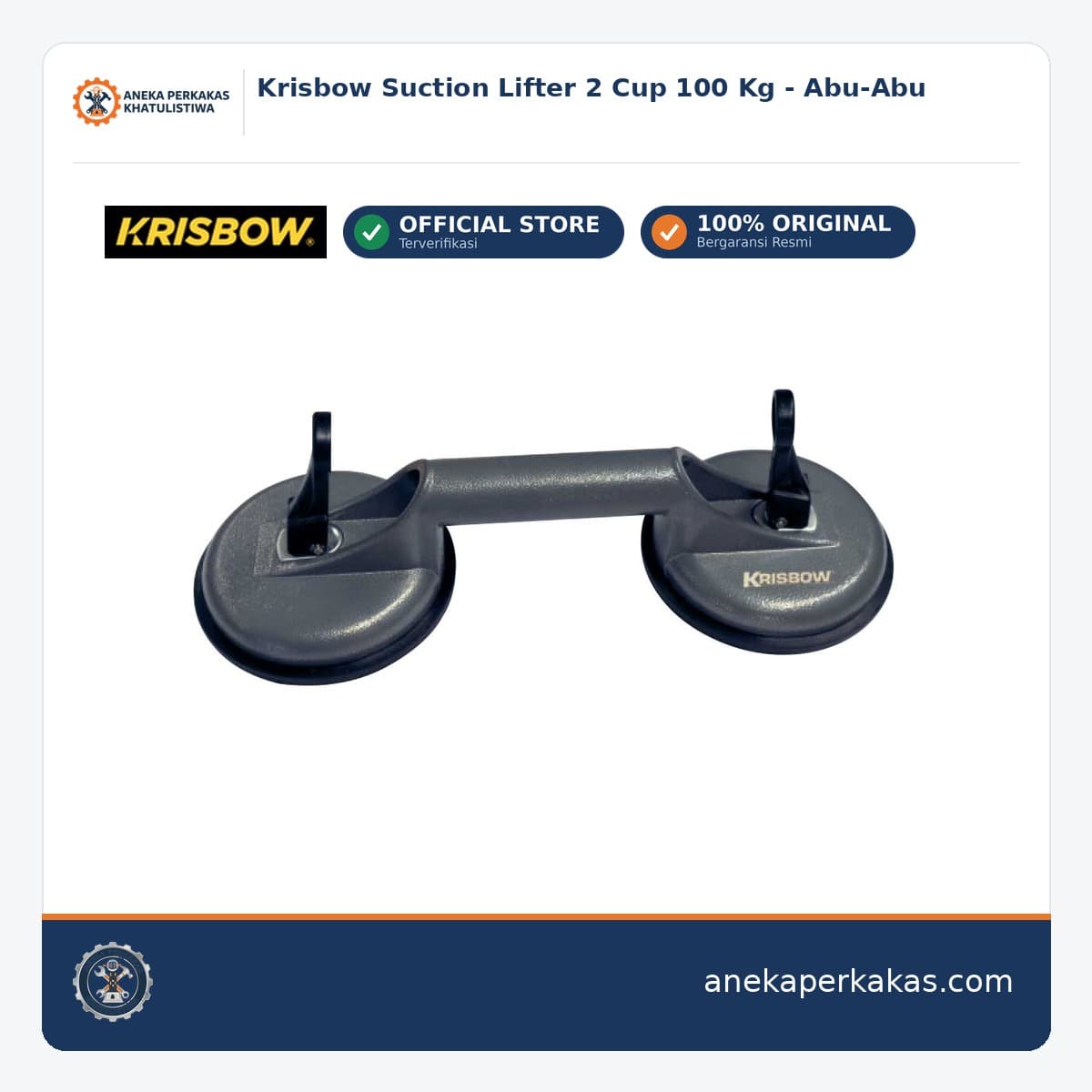 Krisbow Suction Lifter 2 Cup 100 Kg - Abu-Abu