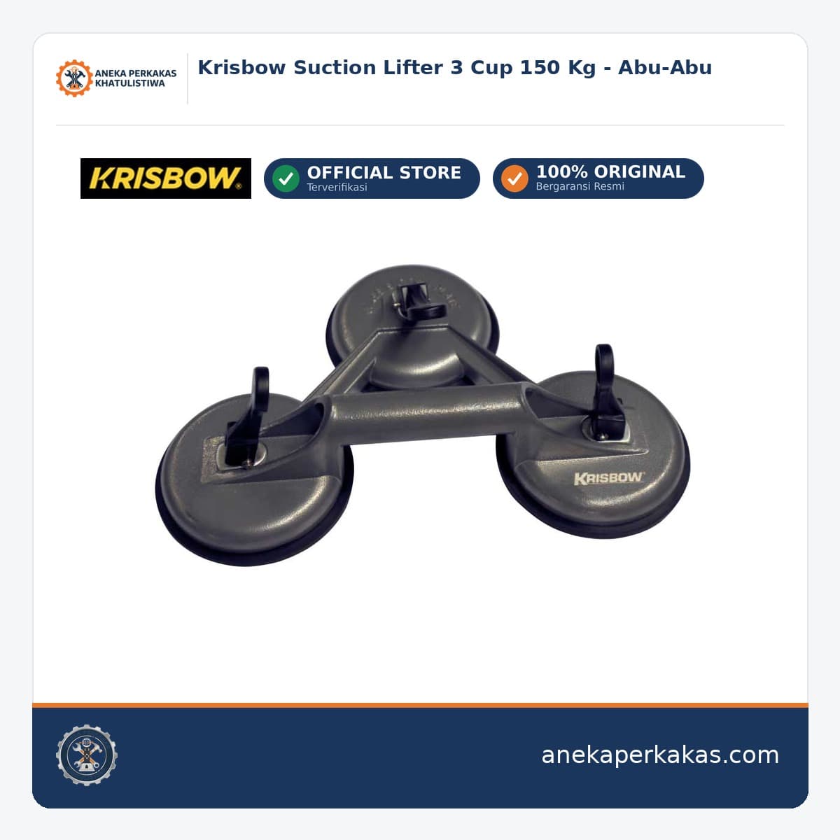 Krisbow Suction Lifter 3 Cup 150 Kg - Abu-Abu