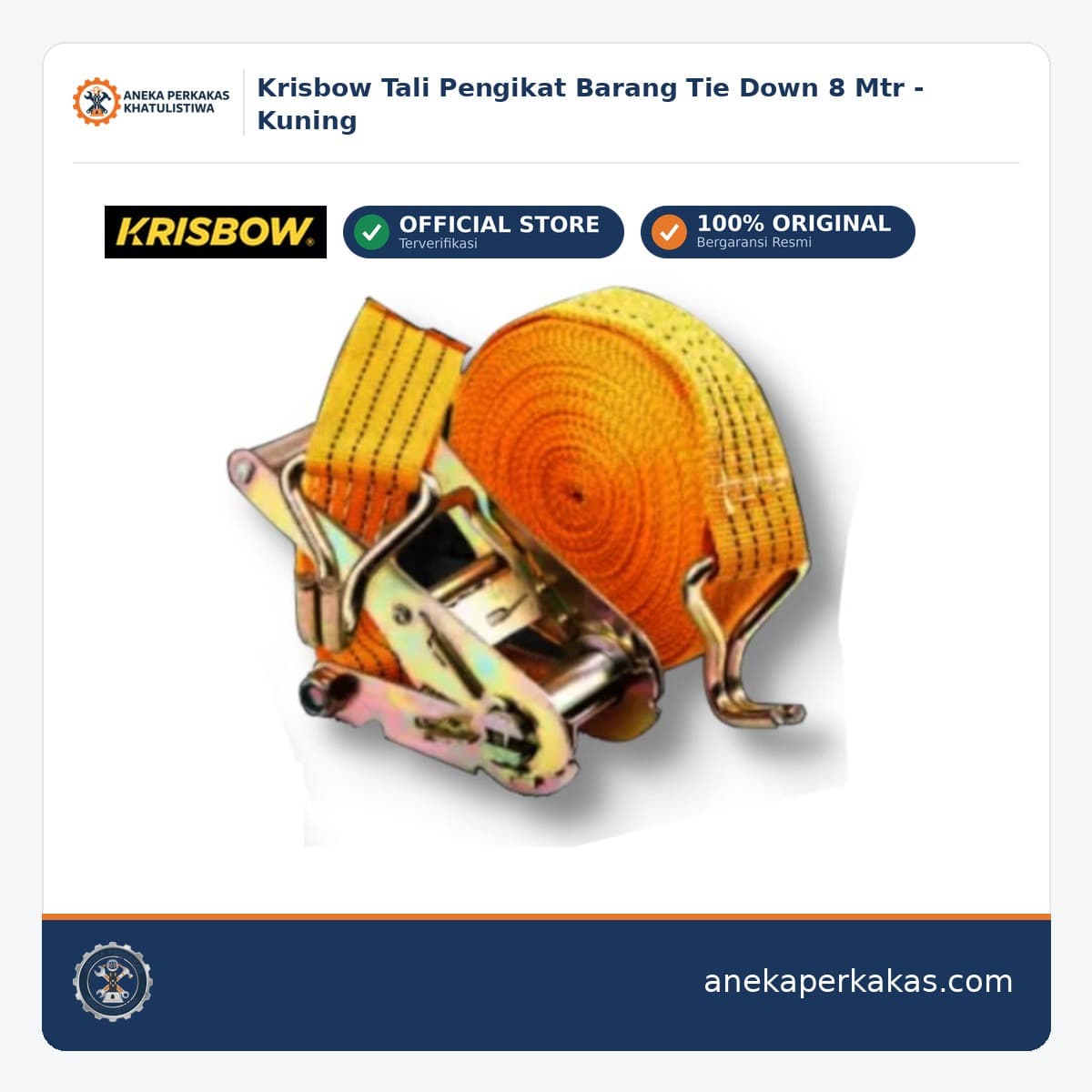 Krisbow Tali Pengikat Barang Tie Down 8 Mtr - Kuning