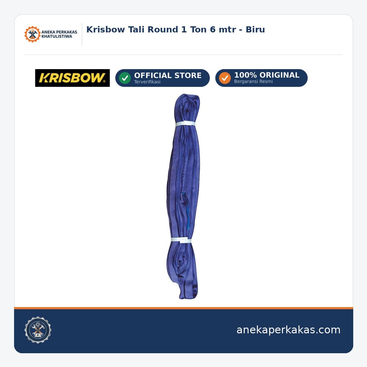 Krisbow Tali Round 1 Ton 6 mtr - Biru