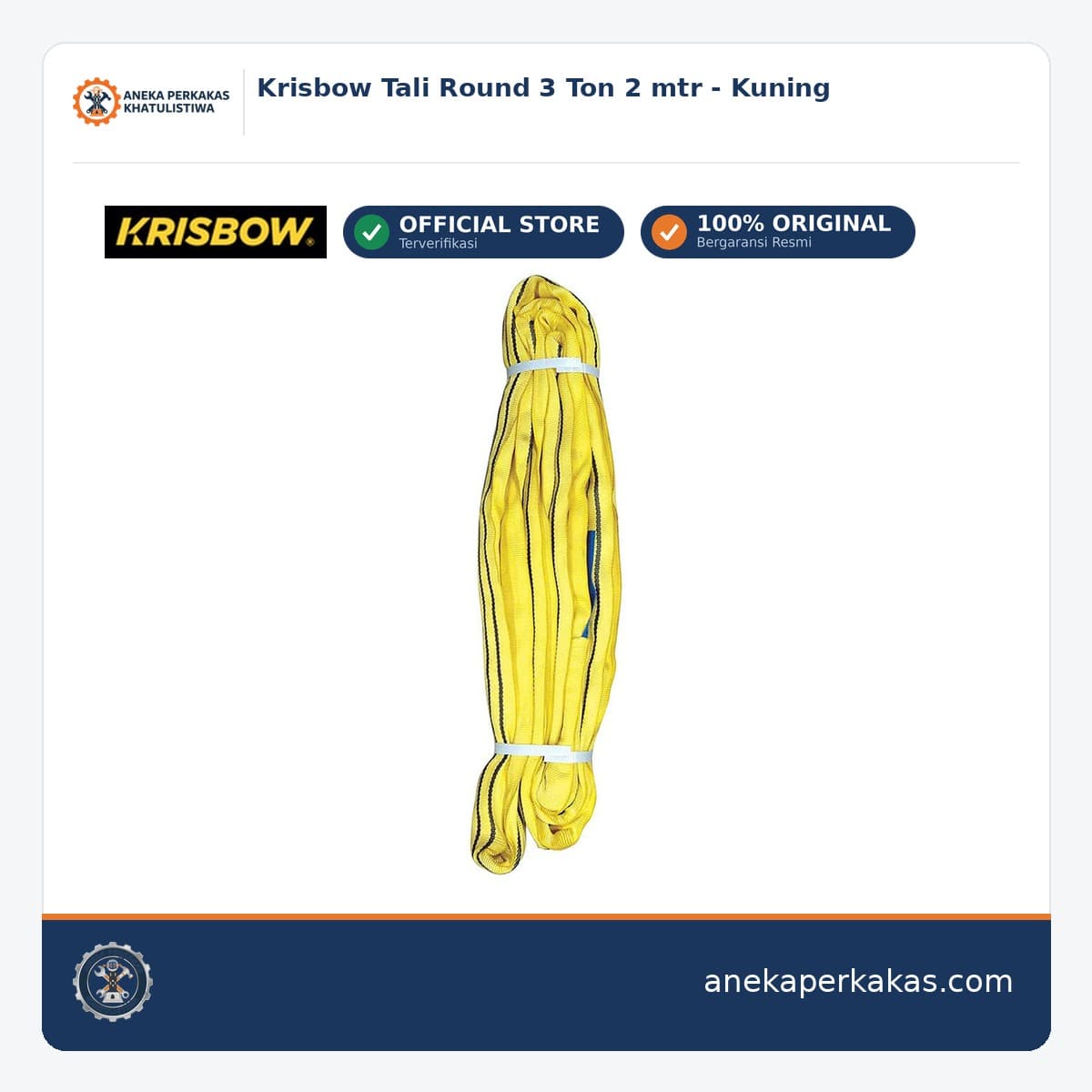 Krisbow Tali Round 3 Ton 2 mtr - Kuning