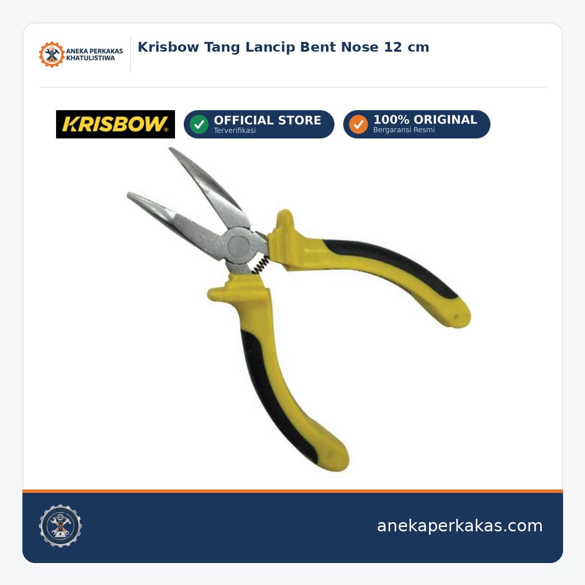 Krisbow Tang Lancip Bent Nose 12 cm