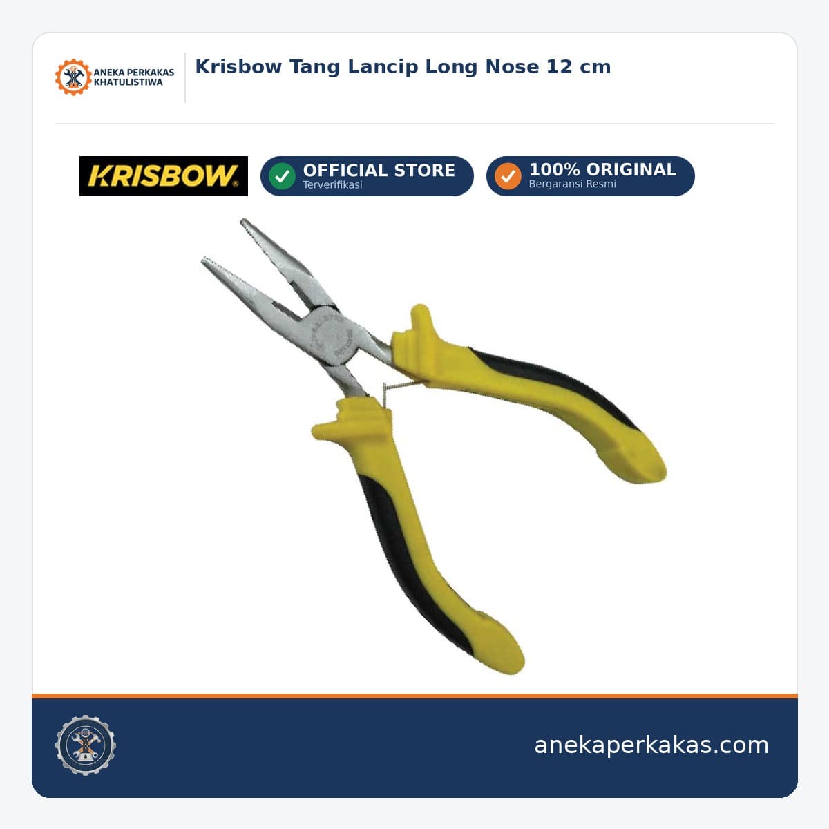 Krisbow Tang Lancip Long Nose 12 cm