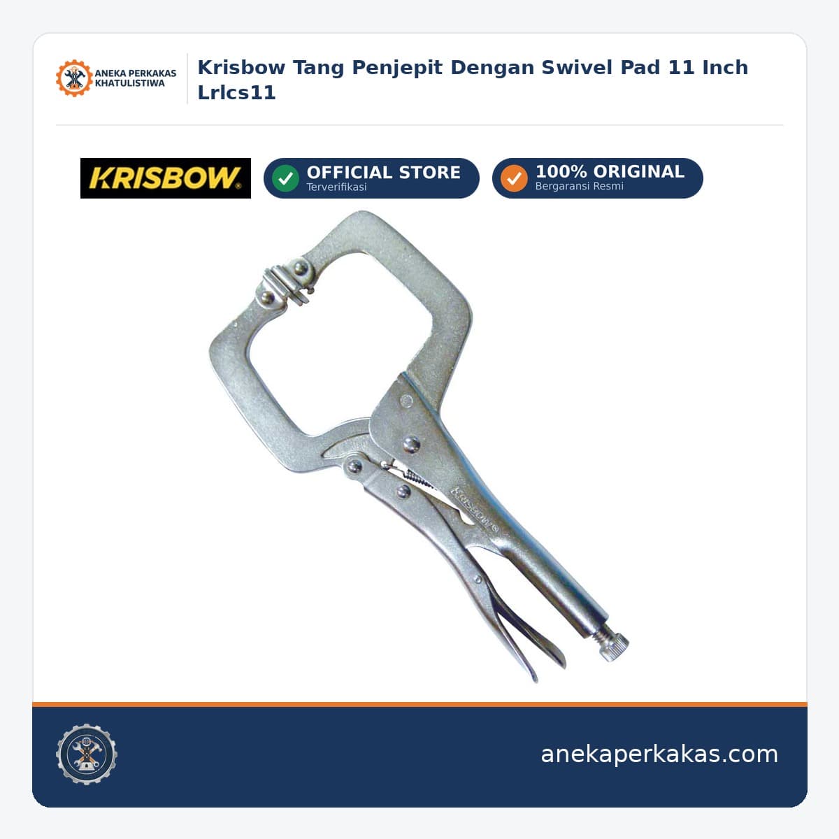 Krisbow Tang Penjepit Dengan Swivel Pad 11 Inch Lrlcs11