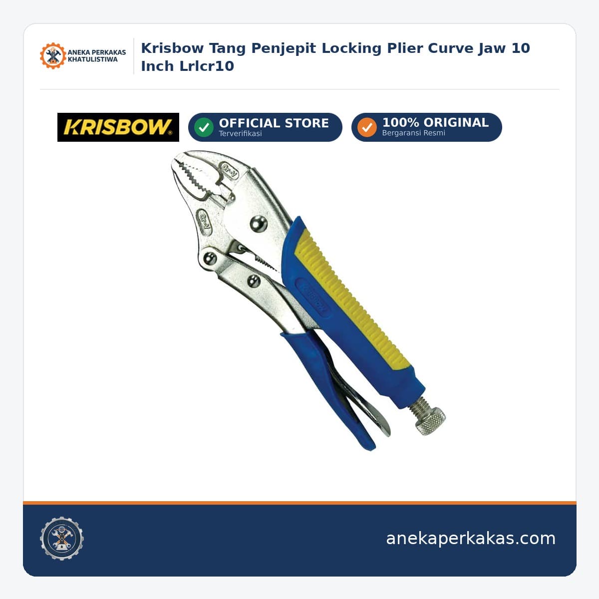 Krisbow Tang Penjepit Locking Plier Curve Jaw 10 Inch Lrlcr10