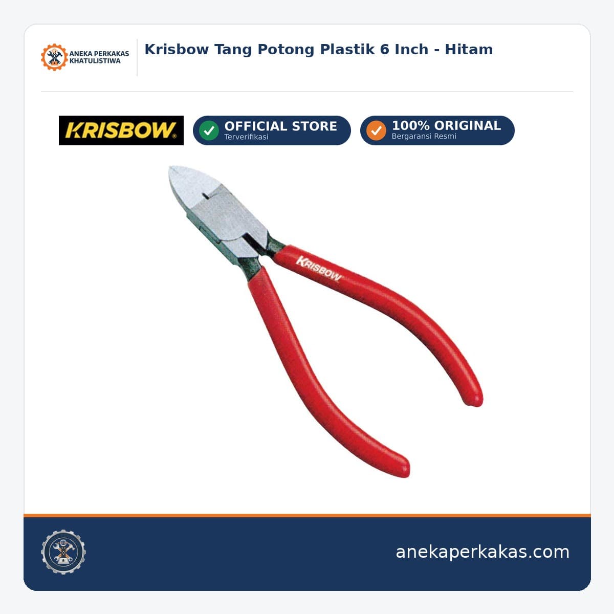 Krisbow Tang Potong Plastik 6 Inch - Hitam