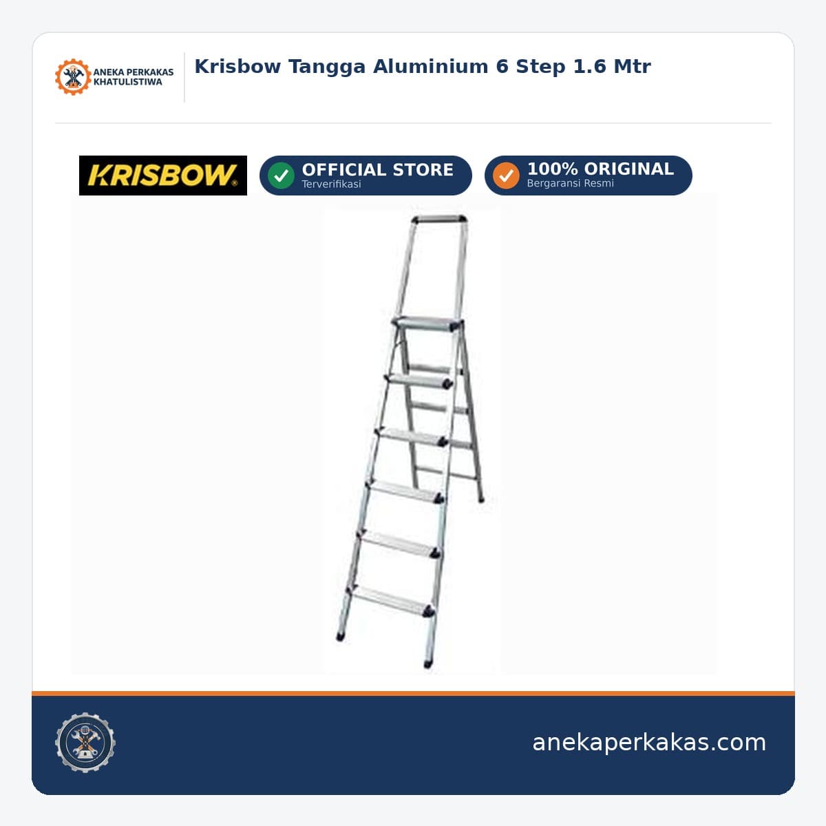 Krisbow Tangga Aluminium 6 Step 1.6 Mtr