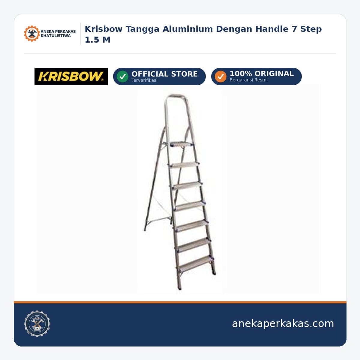 Krisbow Tangga Aluminium Dengan Handle 7 Step 1.5 M