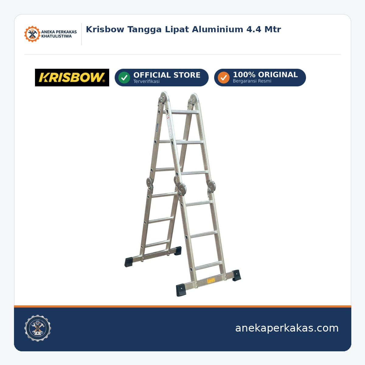 Krisbow Tangga Lipat Aluminium 4.4 Mtr