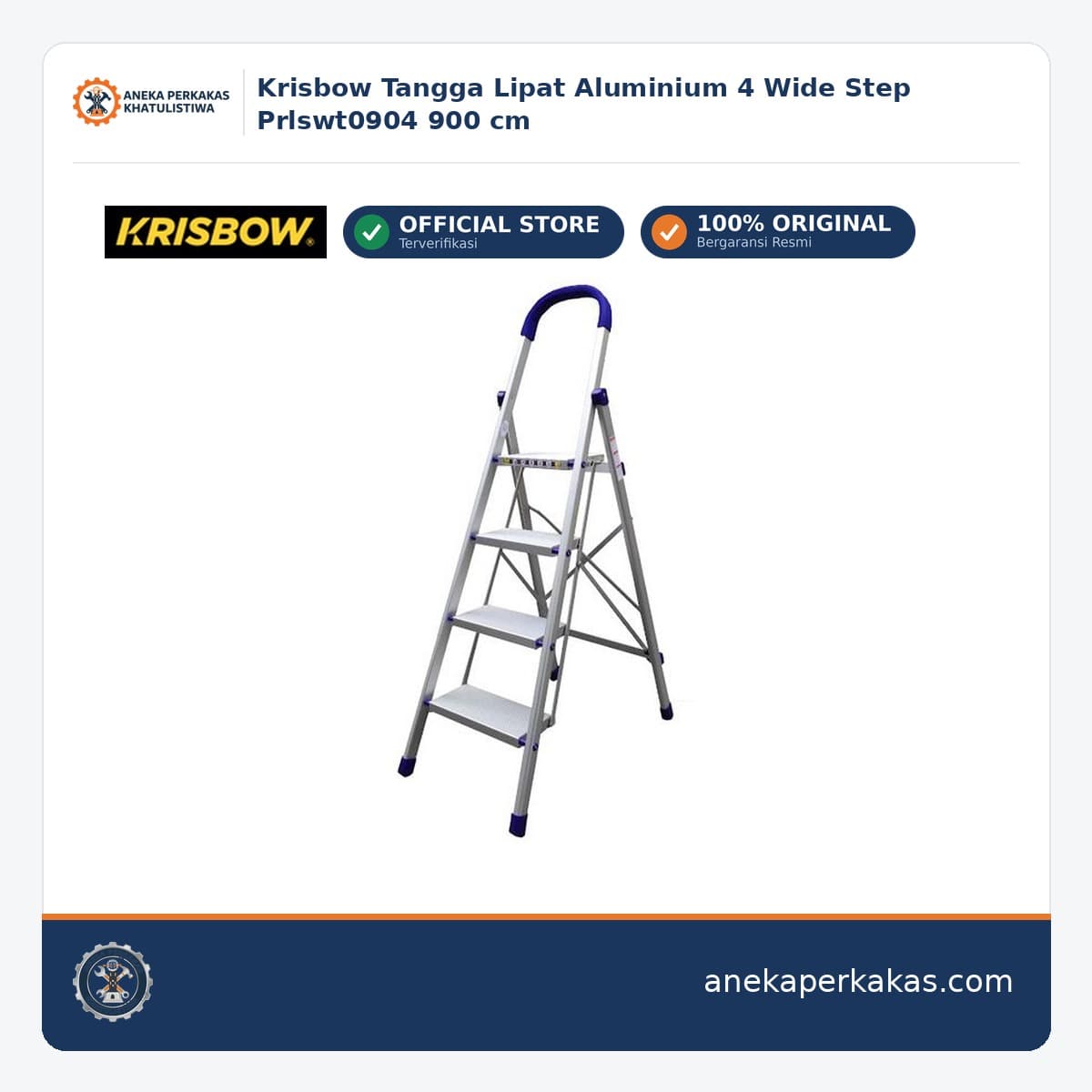 Krisbow Tangga Lipat Aluminium 4 Wide Step Prlswt0904 900 cm