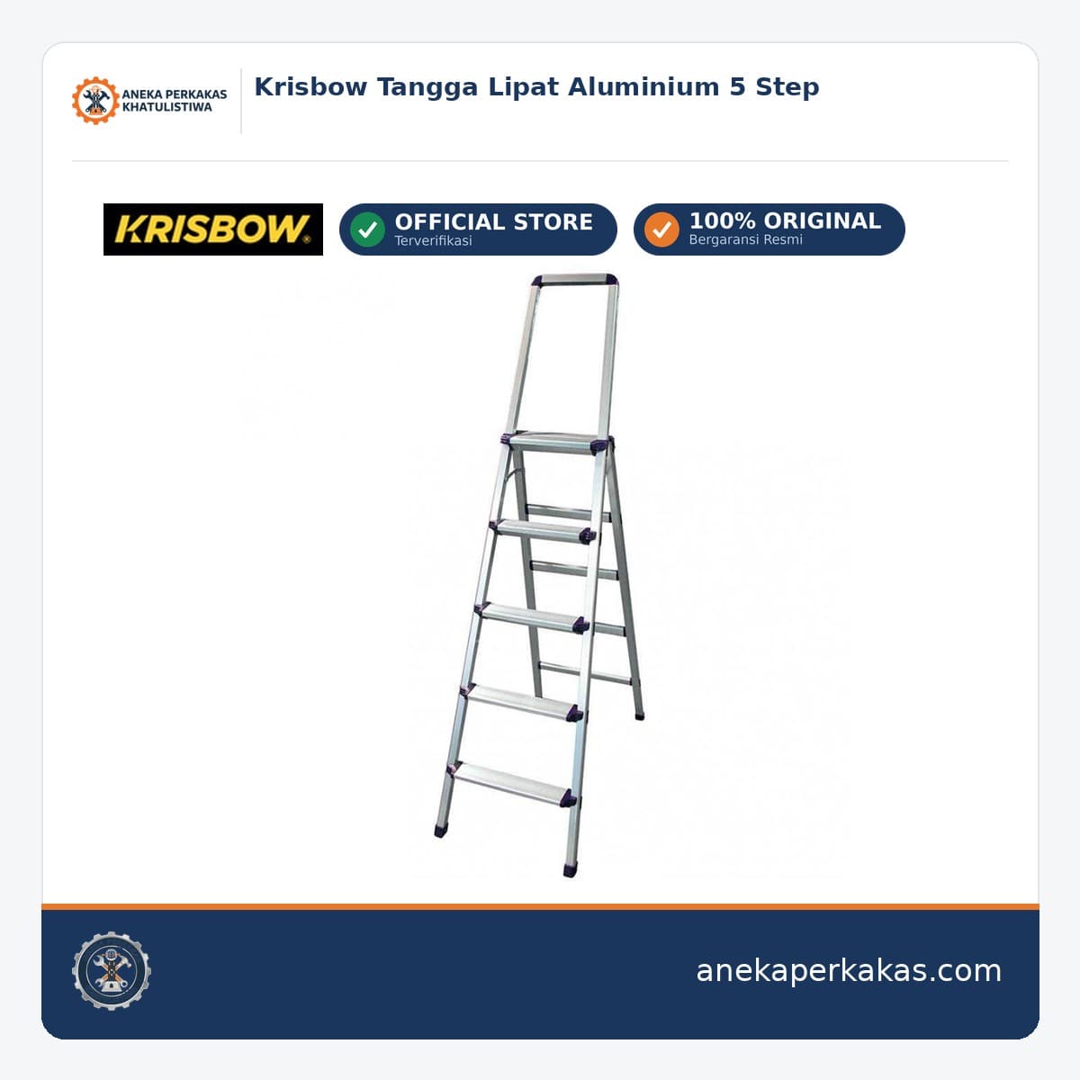 Krisbow Tangga Lipat Aluminium 5 Step