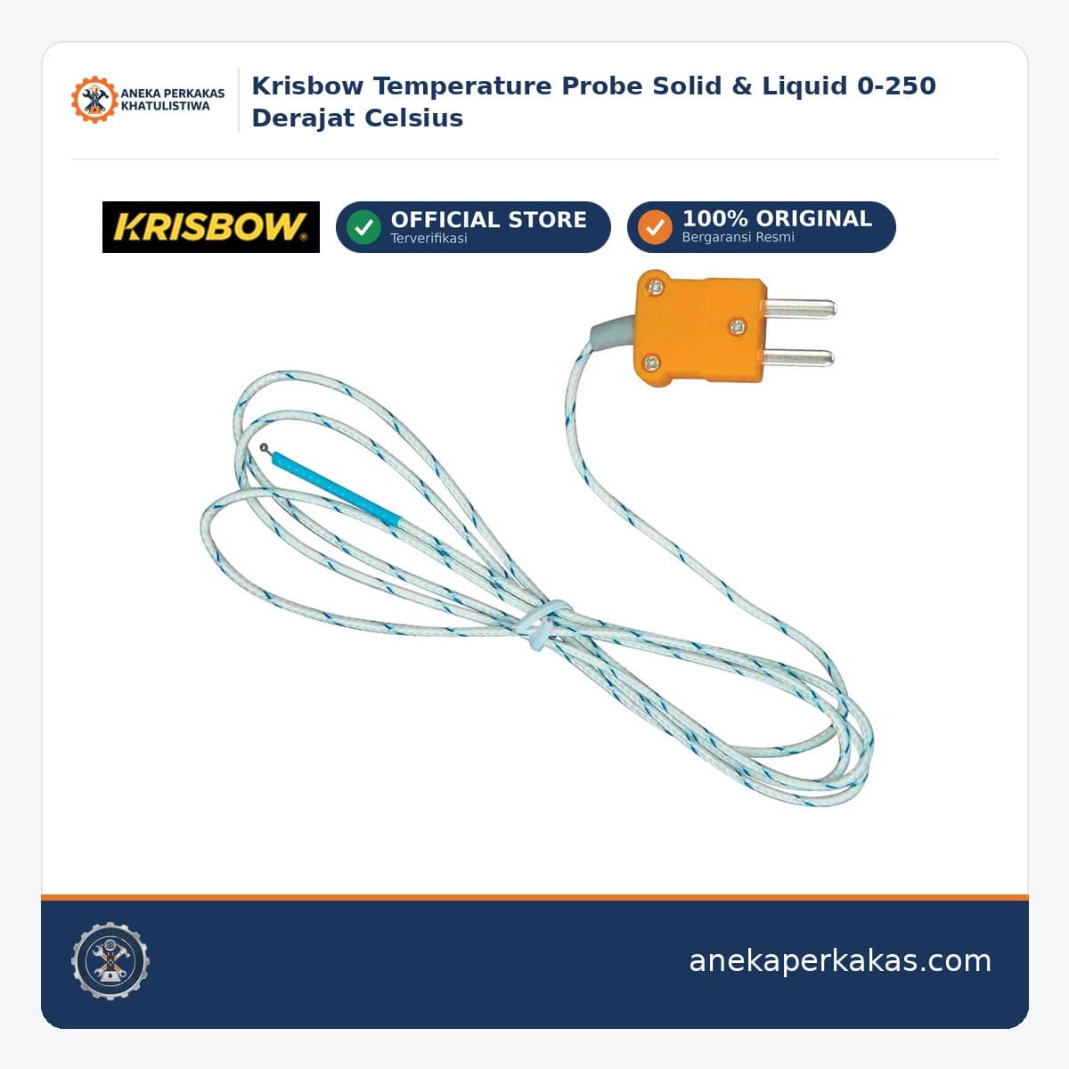 Krisbow Temperature Probe Solid & Liquid 0-250 Derajat Celsius