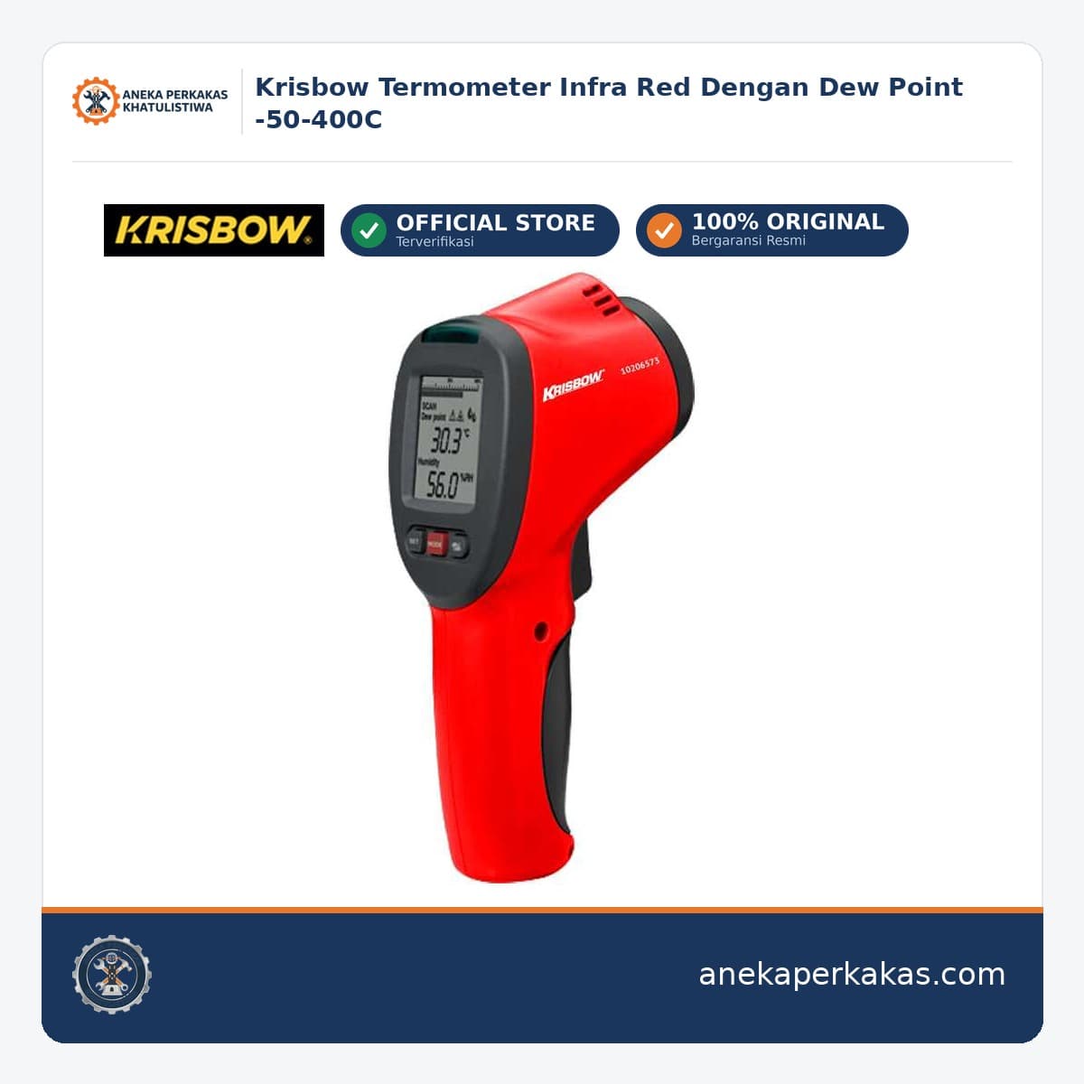 Krisbow Termometer Infra Red Dengan Dew Point -50-400C
