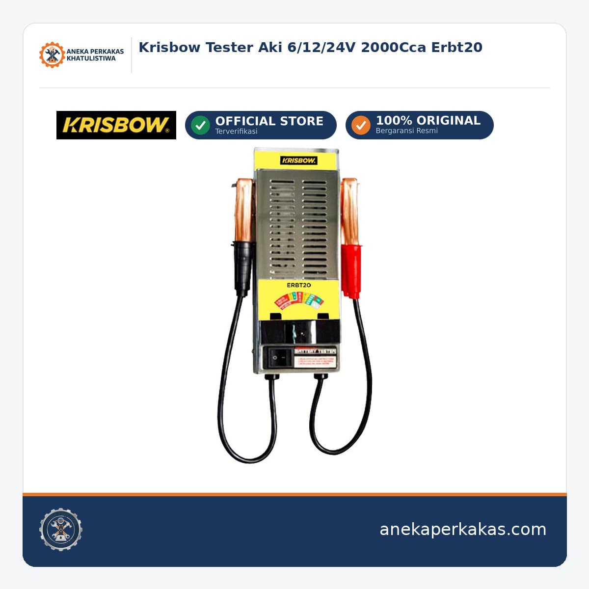 Krisbow Tester Aki 6/12/24V 2000Cca Erbt20