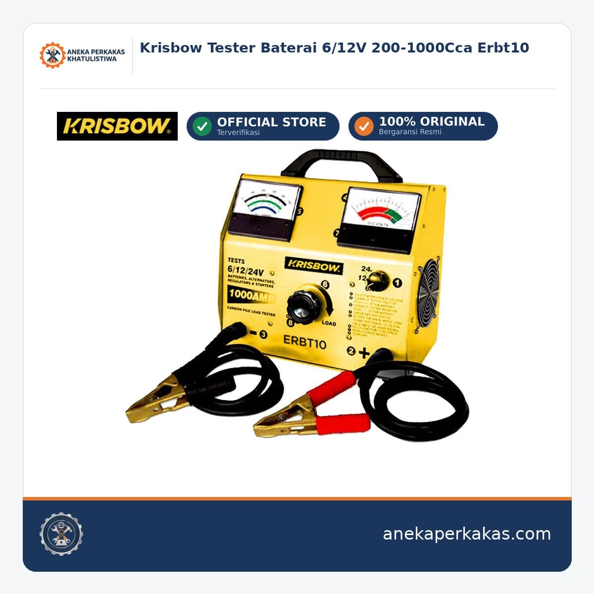 Krisbow Tester Baterai 6/12V 200-1000Cca Erbt10