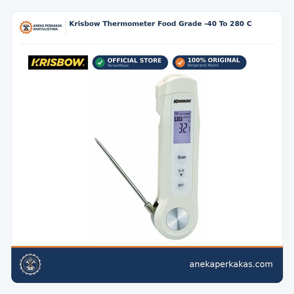 Krisbow Thermometer Food Grade -40 To 280 C