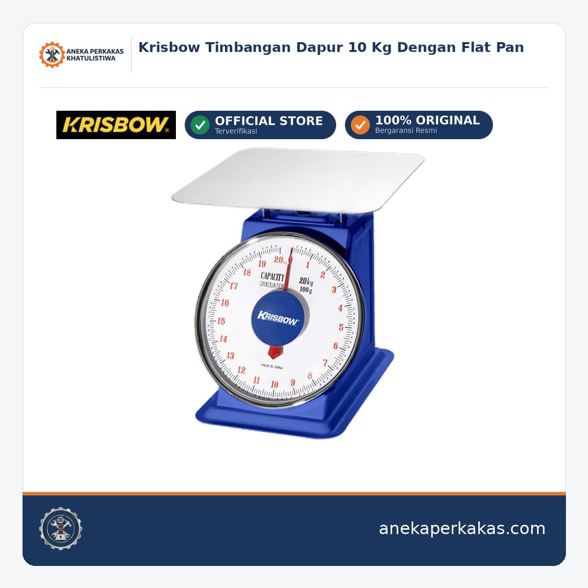 Krisbow Timbangan Dapur 10 Kg Dengan Flat Pan
