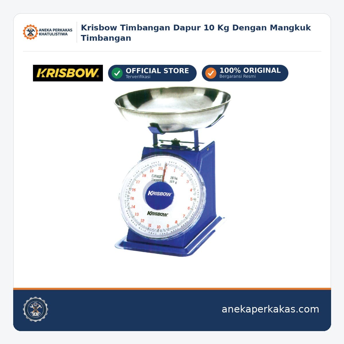 Krisbow Timbangan Dapur 10 Kg Dengan Mangkuk Timbangan