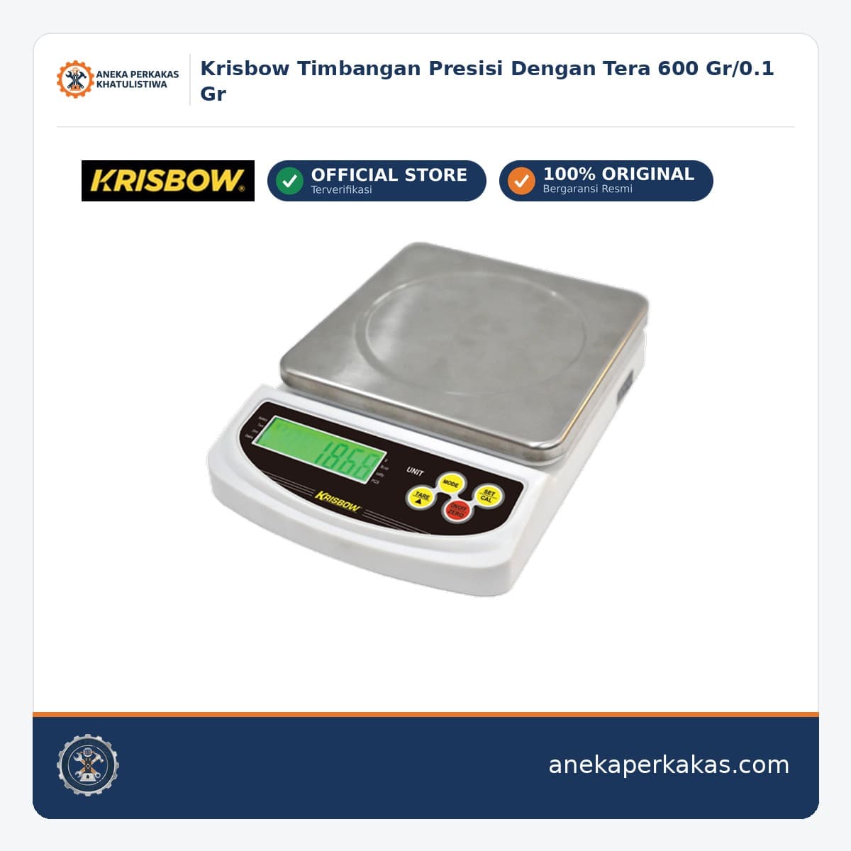 Krisbow Timbangan Presisi Dengan Tera 600 Gr/0.1 Gr