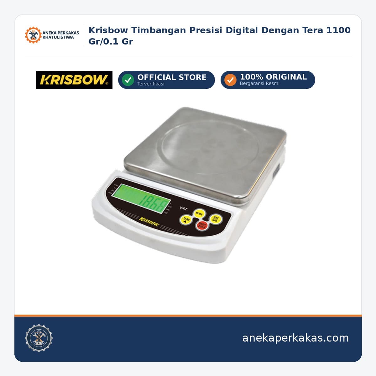 Krisbow Timbangan Presisi Digital Dengan Tera 1100 Gr/0.1 Gr
