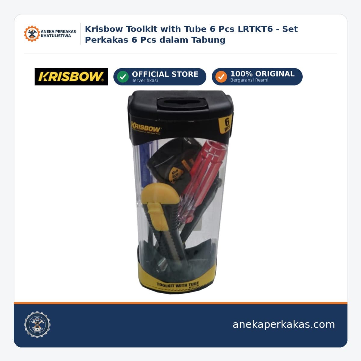 Krisbow Toolkit with Tube 6 Pcs LRTKT6 - Set Perkakas 6 Pcs dalam Tabung