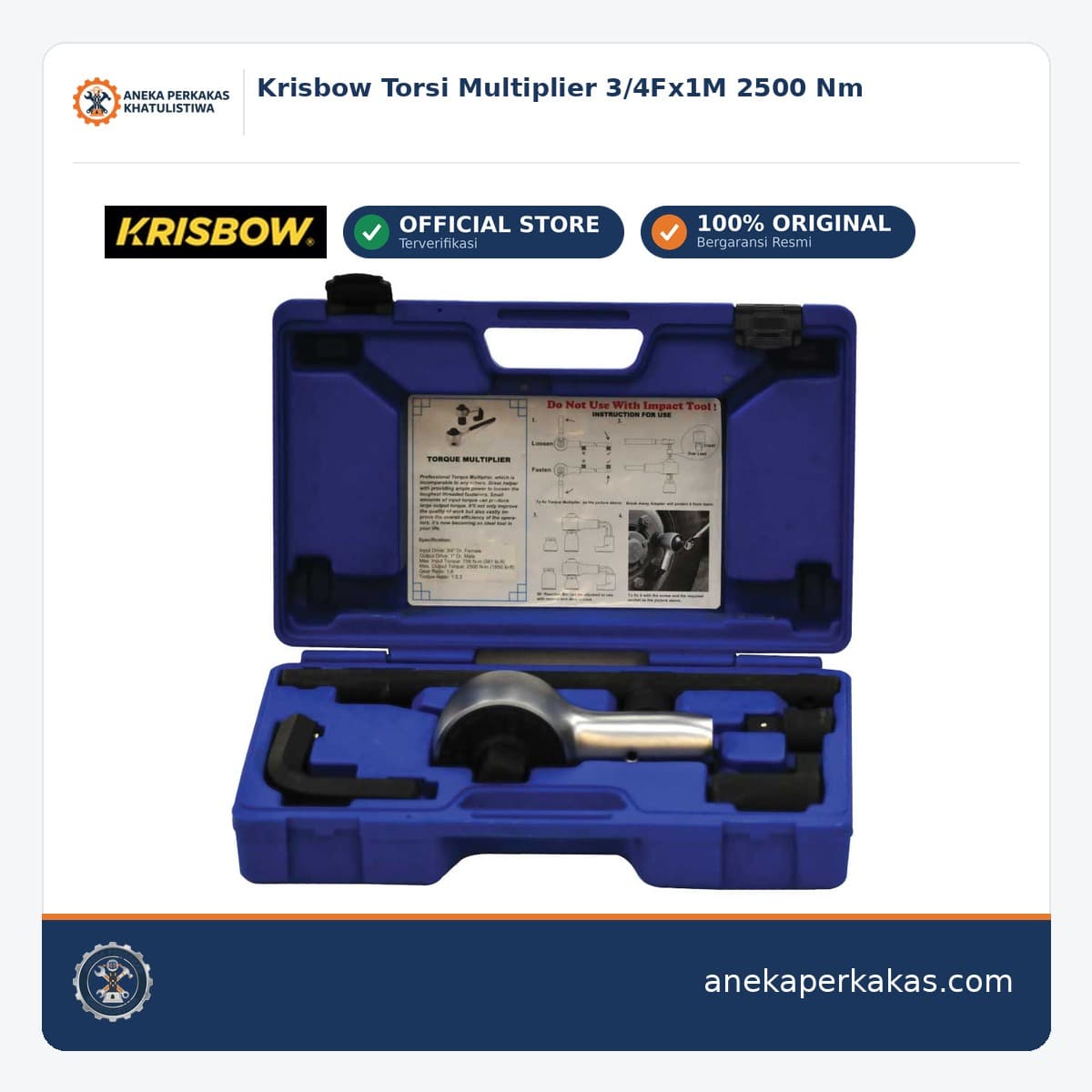 Krisbow Torsi Multiplier 3/4Fx1M 2500 Nm