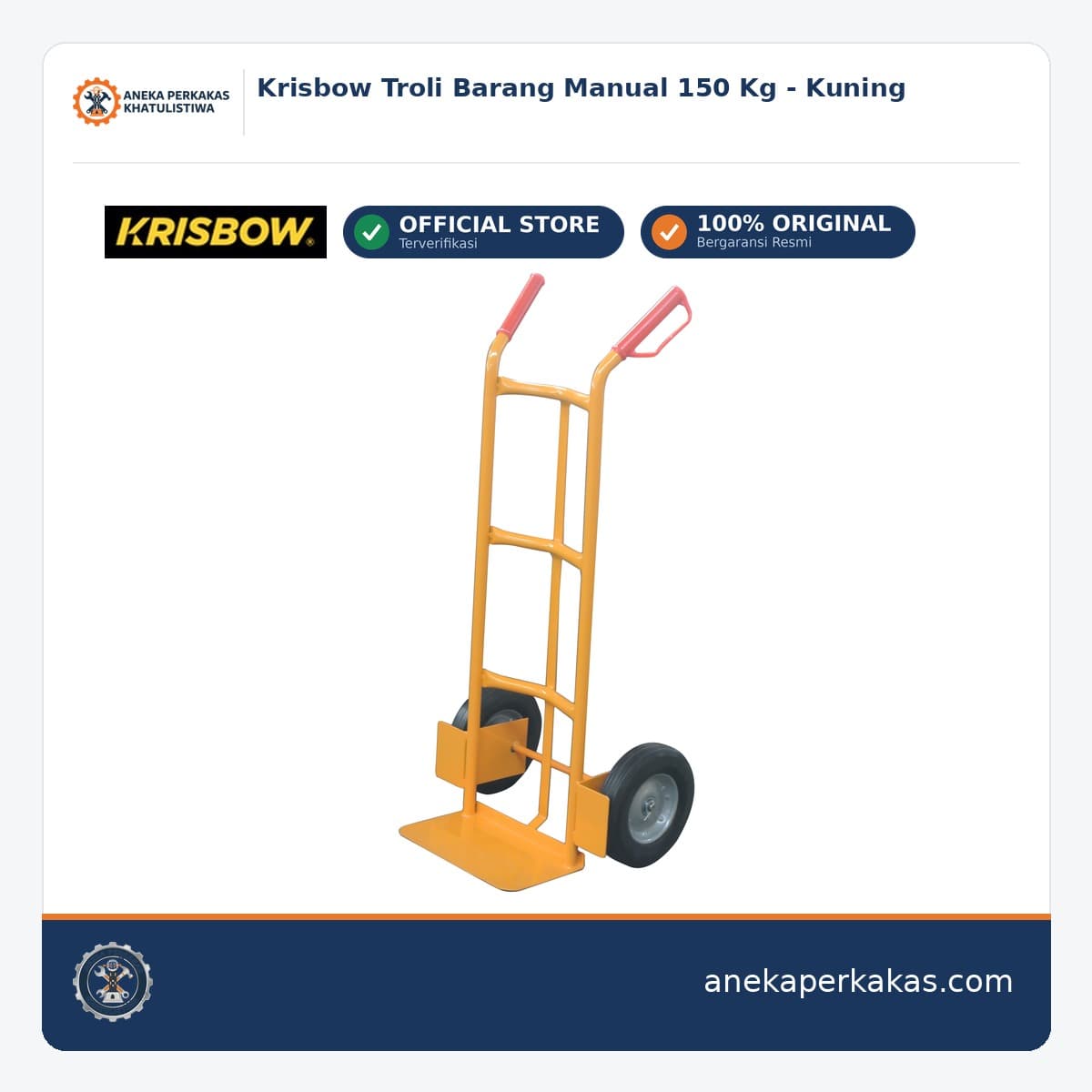Krisbow Troli Barang Manual 150 Kg - Kuning