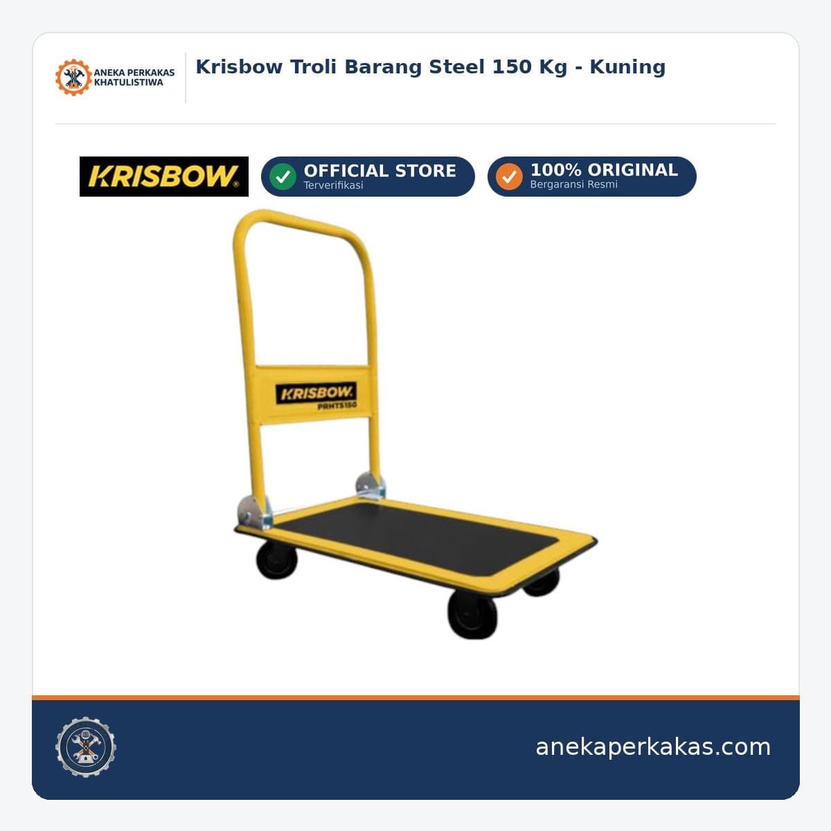 Krisbow Troli Barang Steel 150 Kg - Kuning