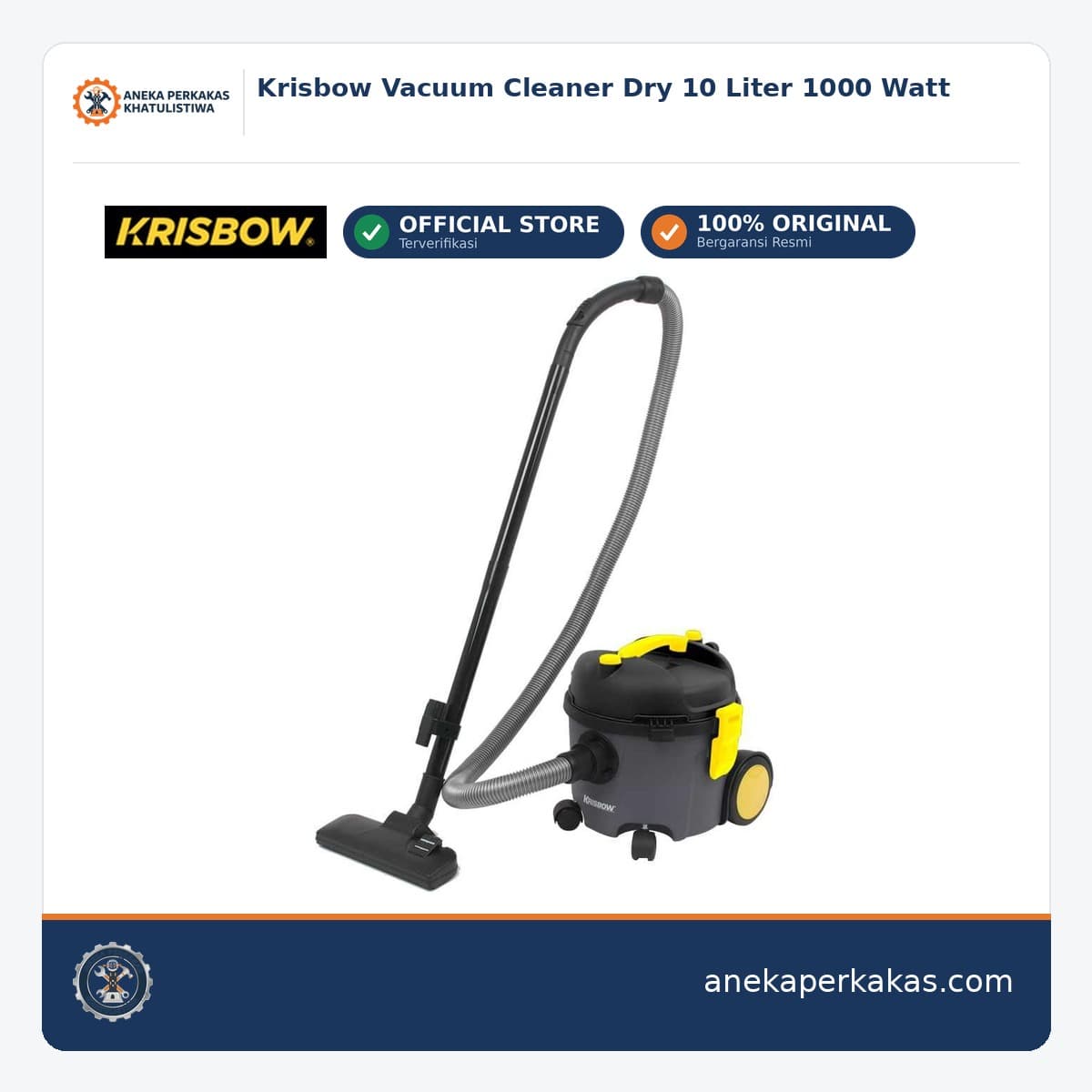 Krisbow Vacuum Cleaner Dry 10 Liter 1000 Watt